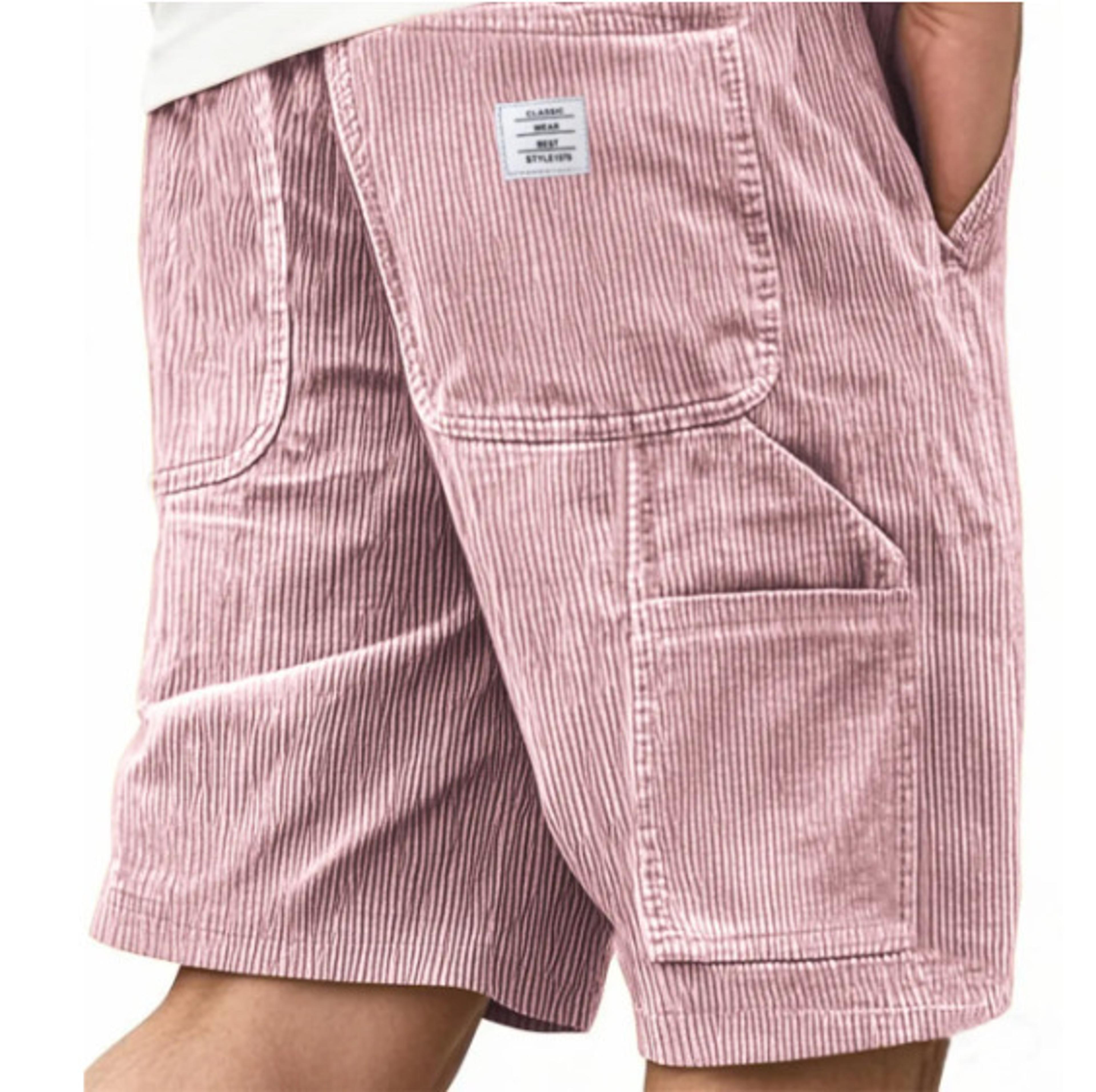 men corduroy drawstring casual sport shorts for summer comfort