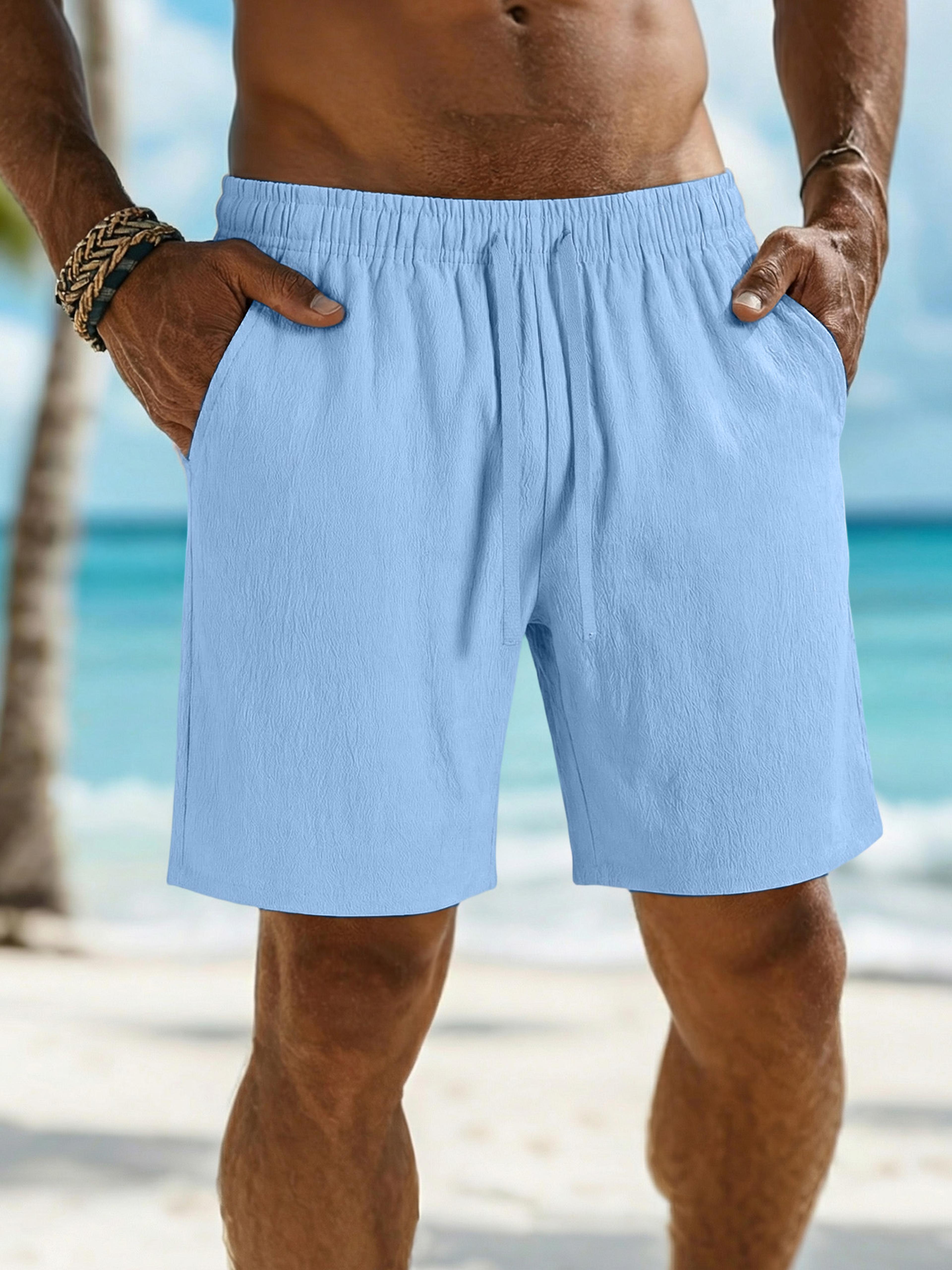 coastflex men's lightweight drawstring beach shorts for summer comfort