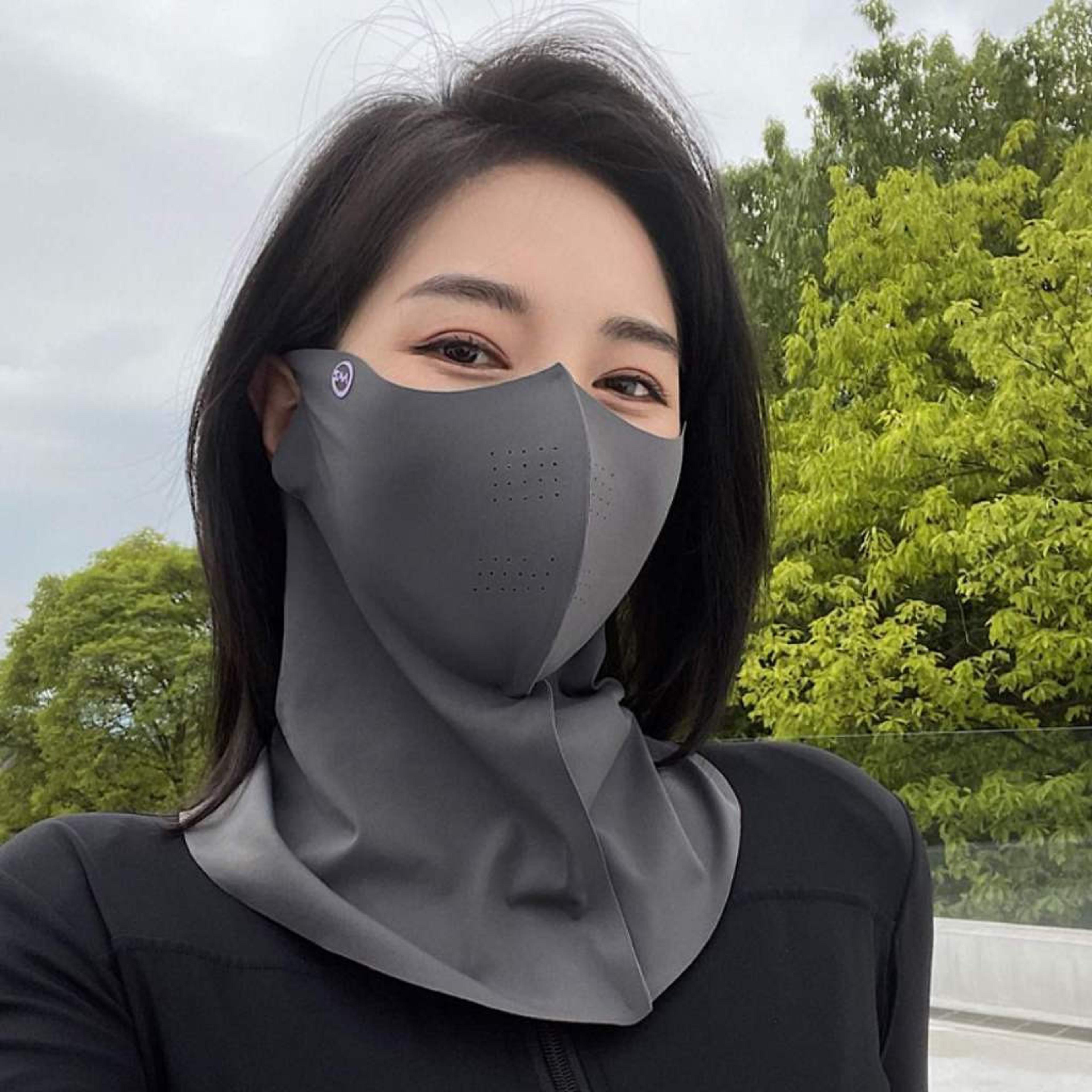 uvshield ice silk cooling face mask for sun protection, dust defense & outdoor sports