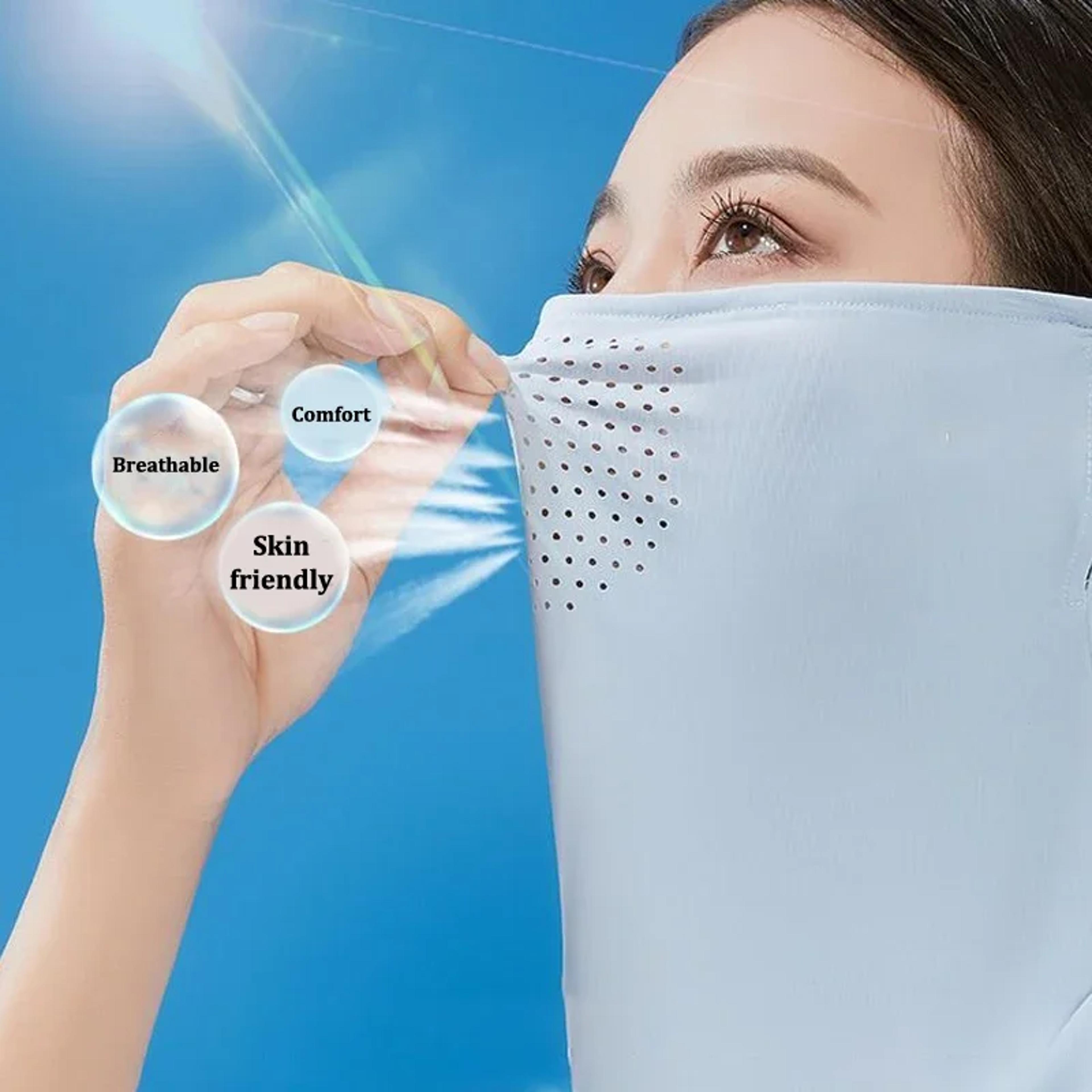 ice silk uv protection face & neck wrap scarf for outdoor sports and cycling