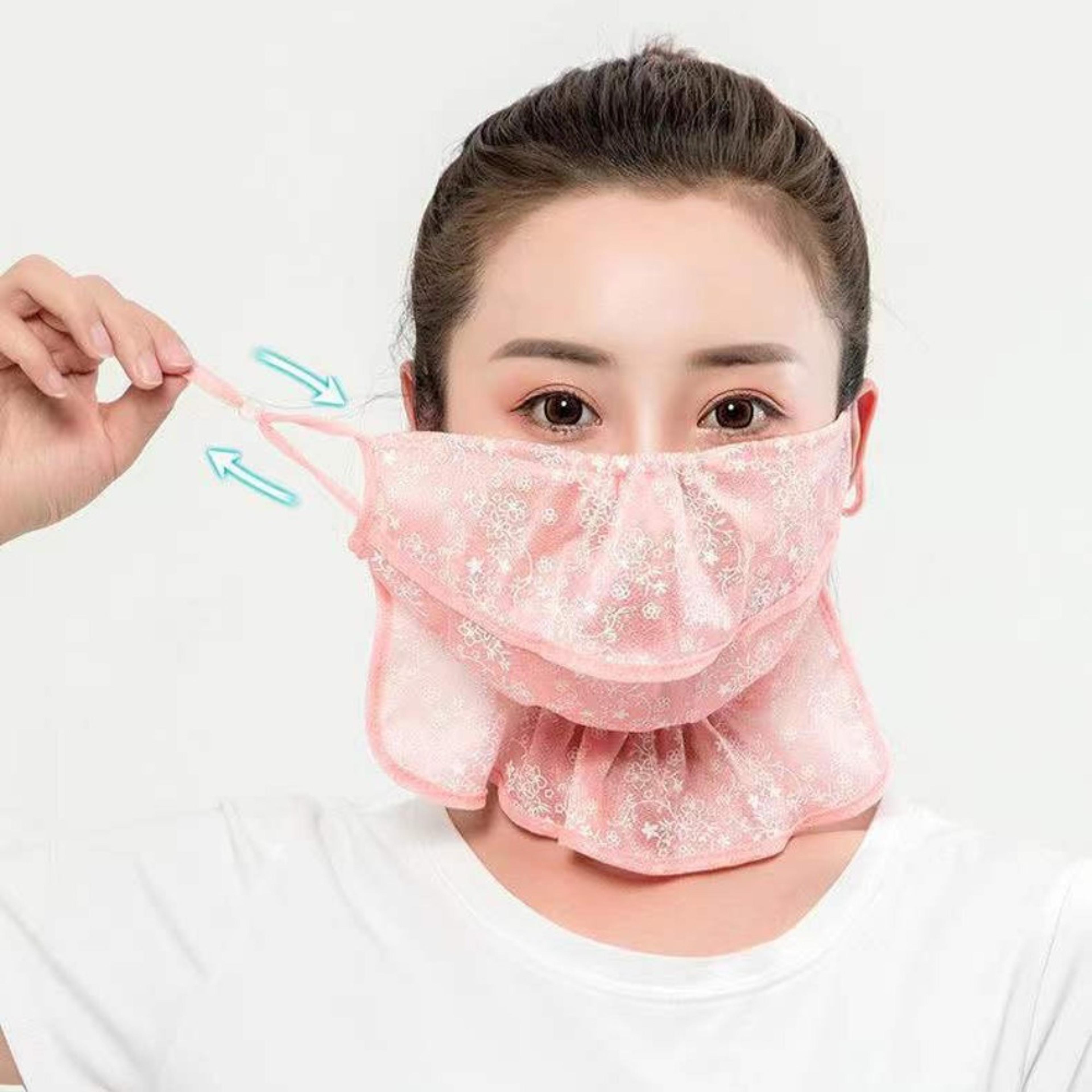 laceguard uv protection face scarf mask for women breathable sun shield cover