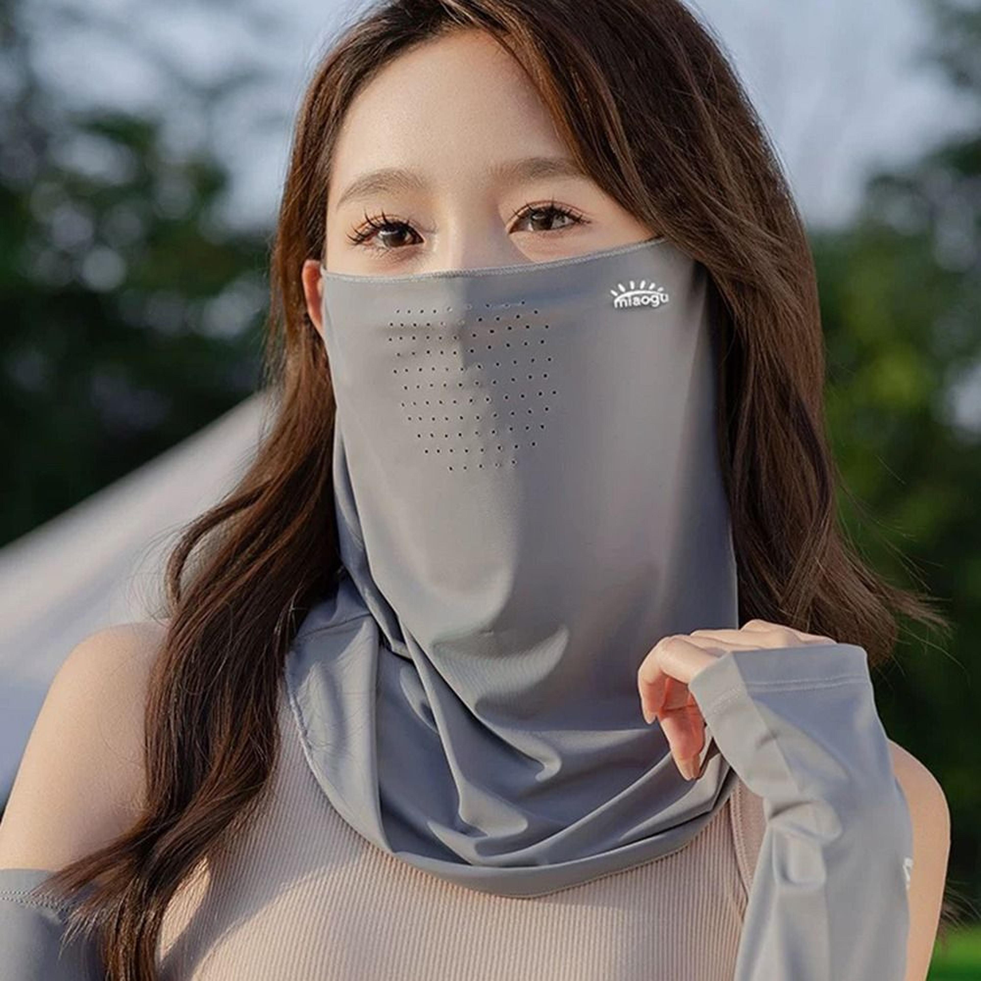 ice silk uv protection full head face mask for cooling comfort