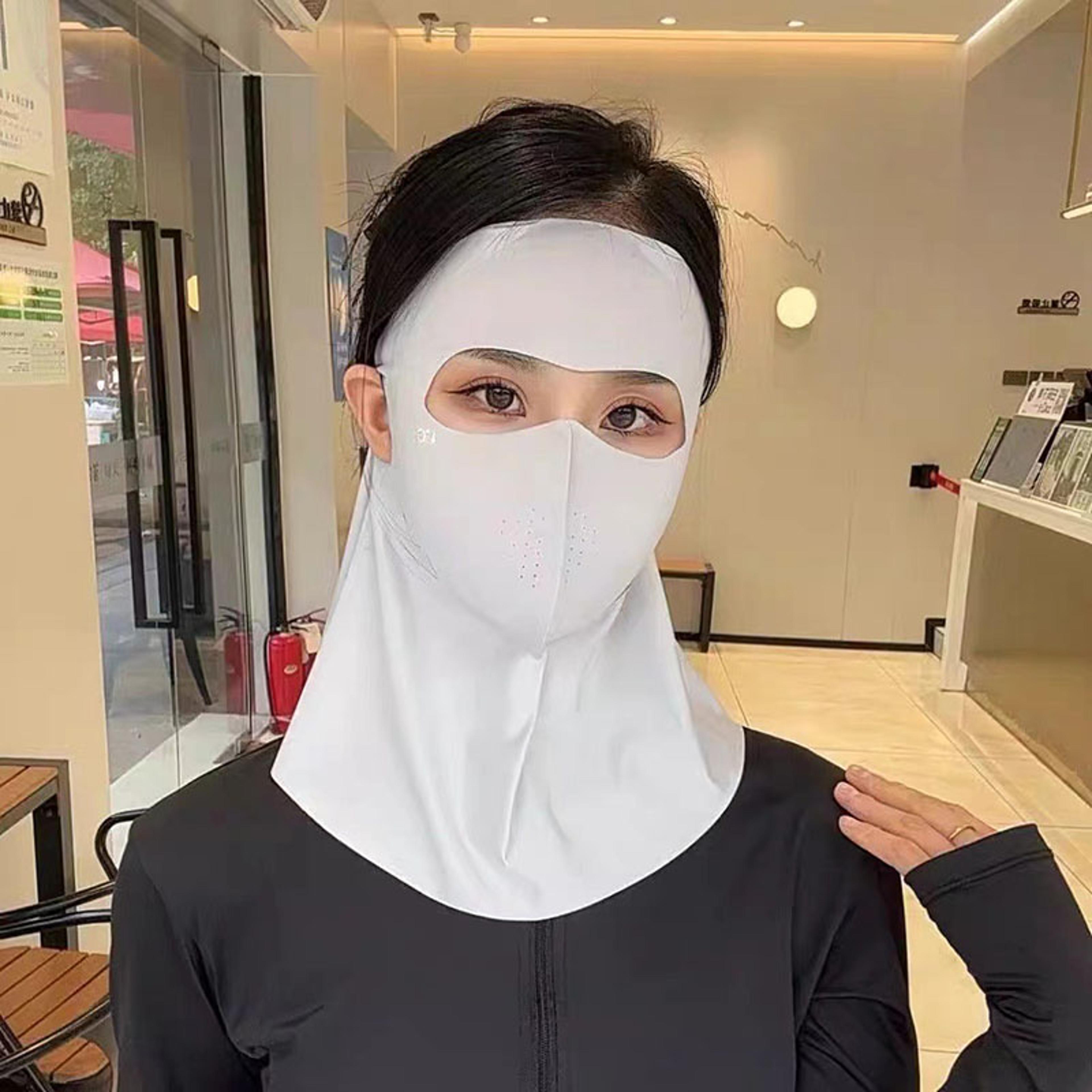 uv shield cooling face cover mask for outdoor travel & summer protection
