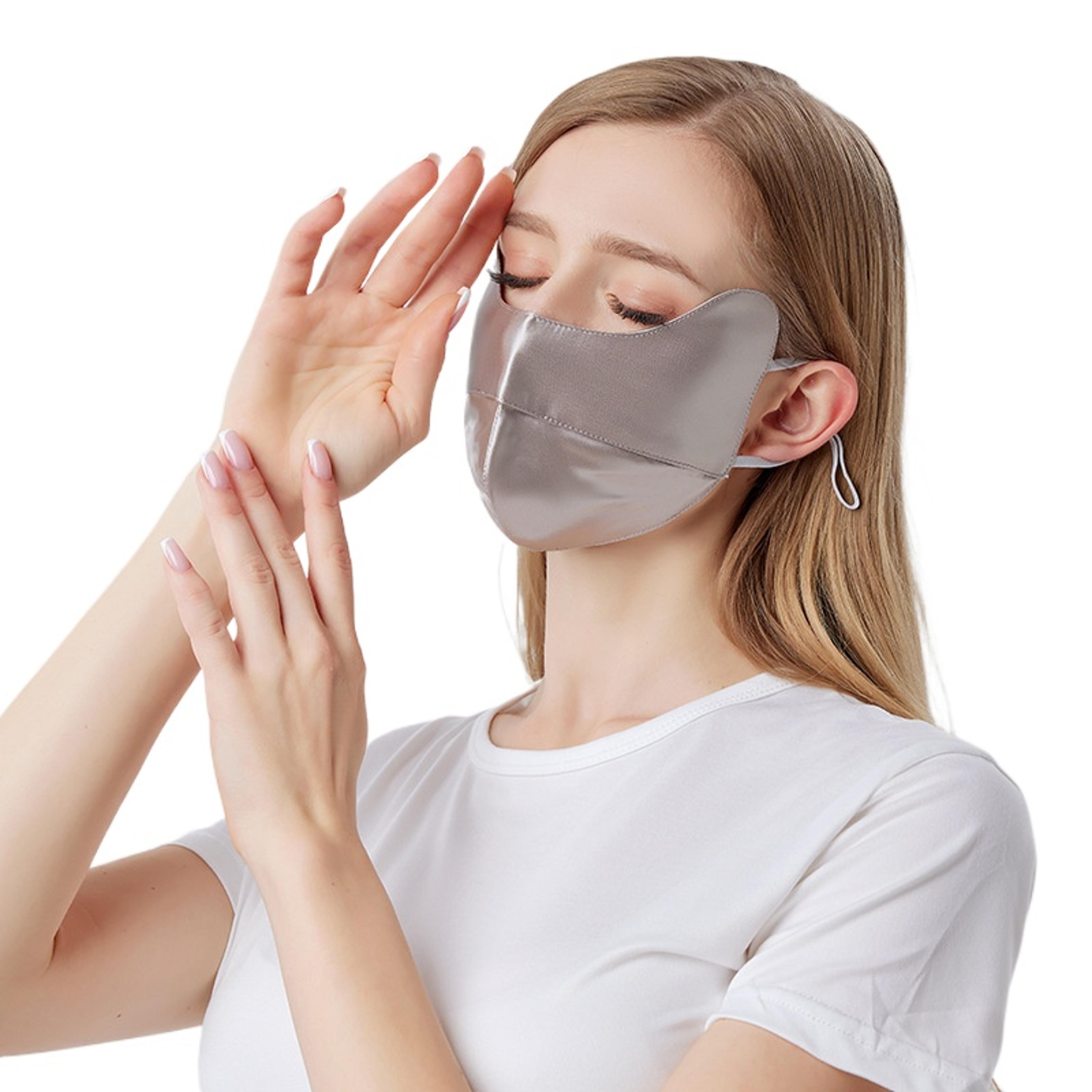 mulberry silk uv protection face mask & eye shield for women
