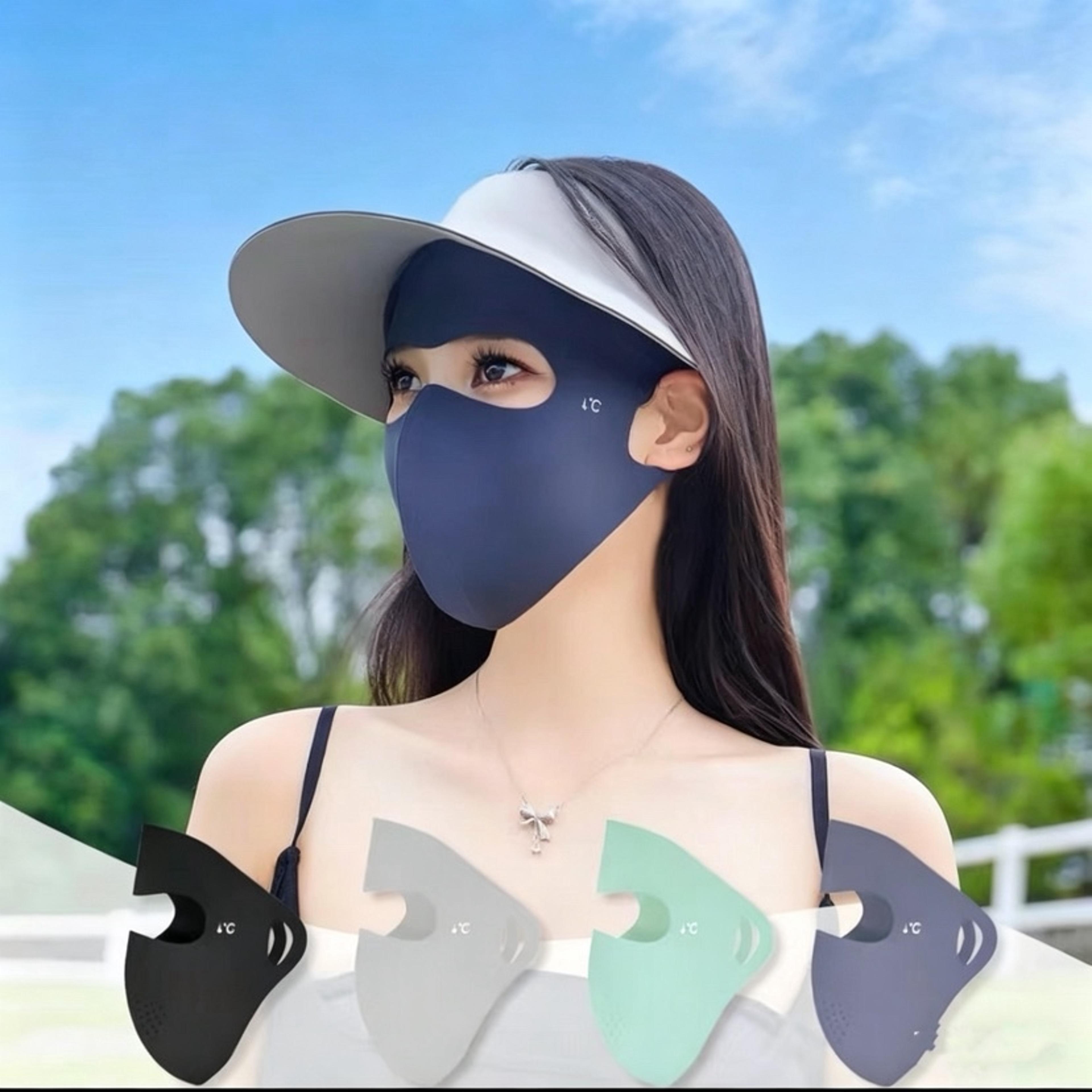 sunshield ice silk full face mask for uv protection and outdoor travel