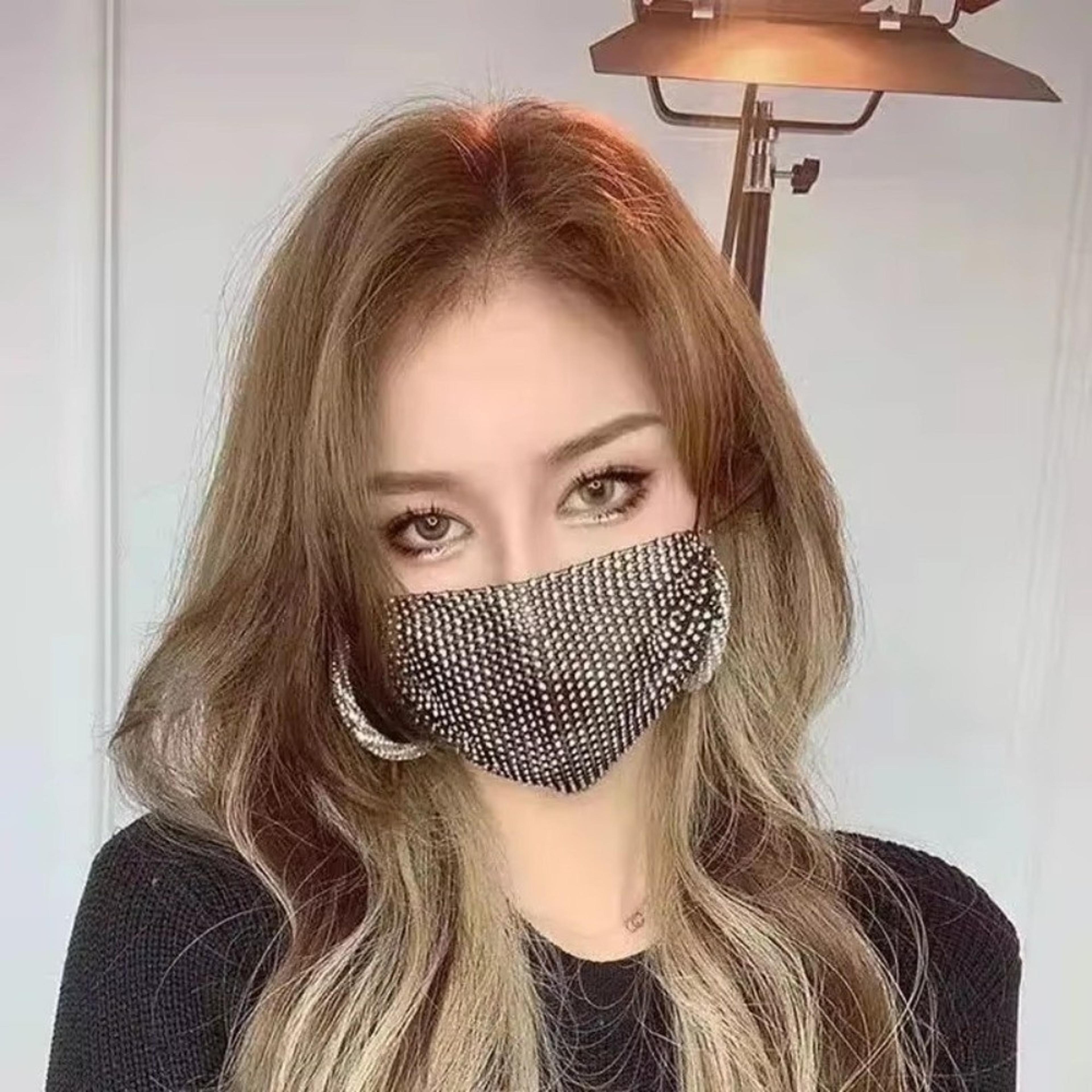 glamspark rhinestone face mask cover for parties, cosplay & special events