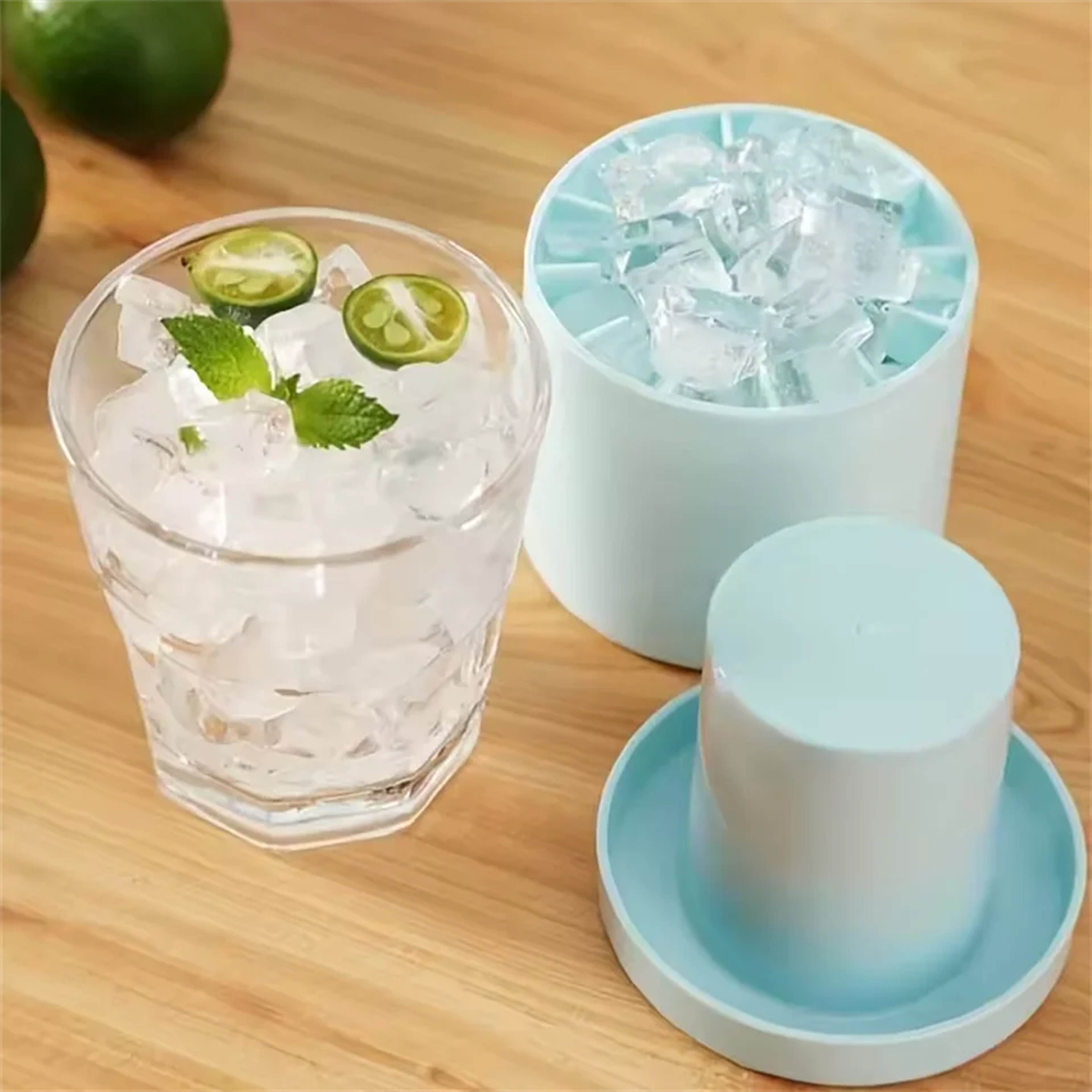 chillstack silicone ice cube maker with storage bucket & quick release ice mold
