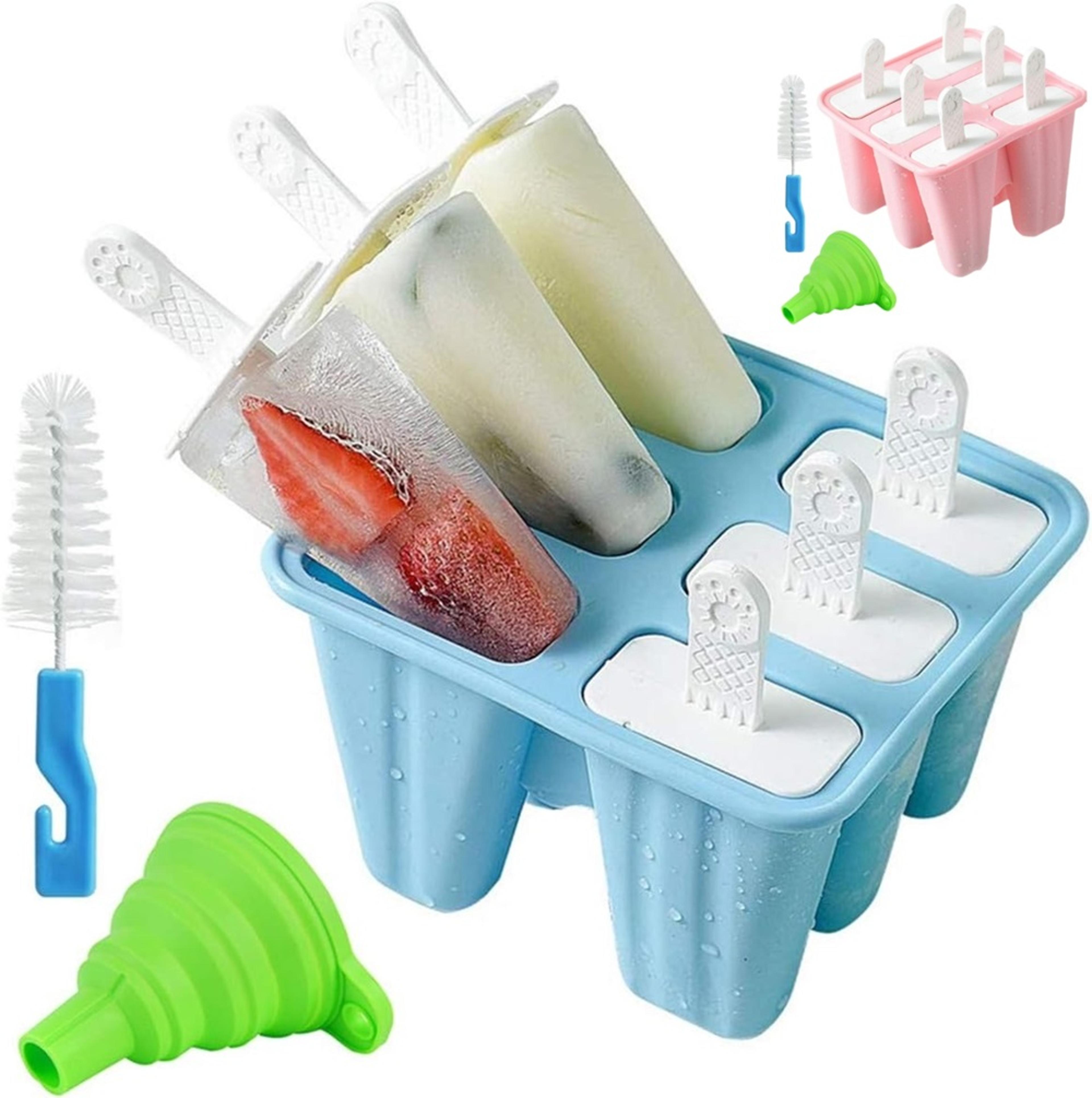 silicone popsicle maker tray with reusable sticks 6 cavity popsicle mold for homemade frozen treats