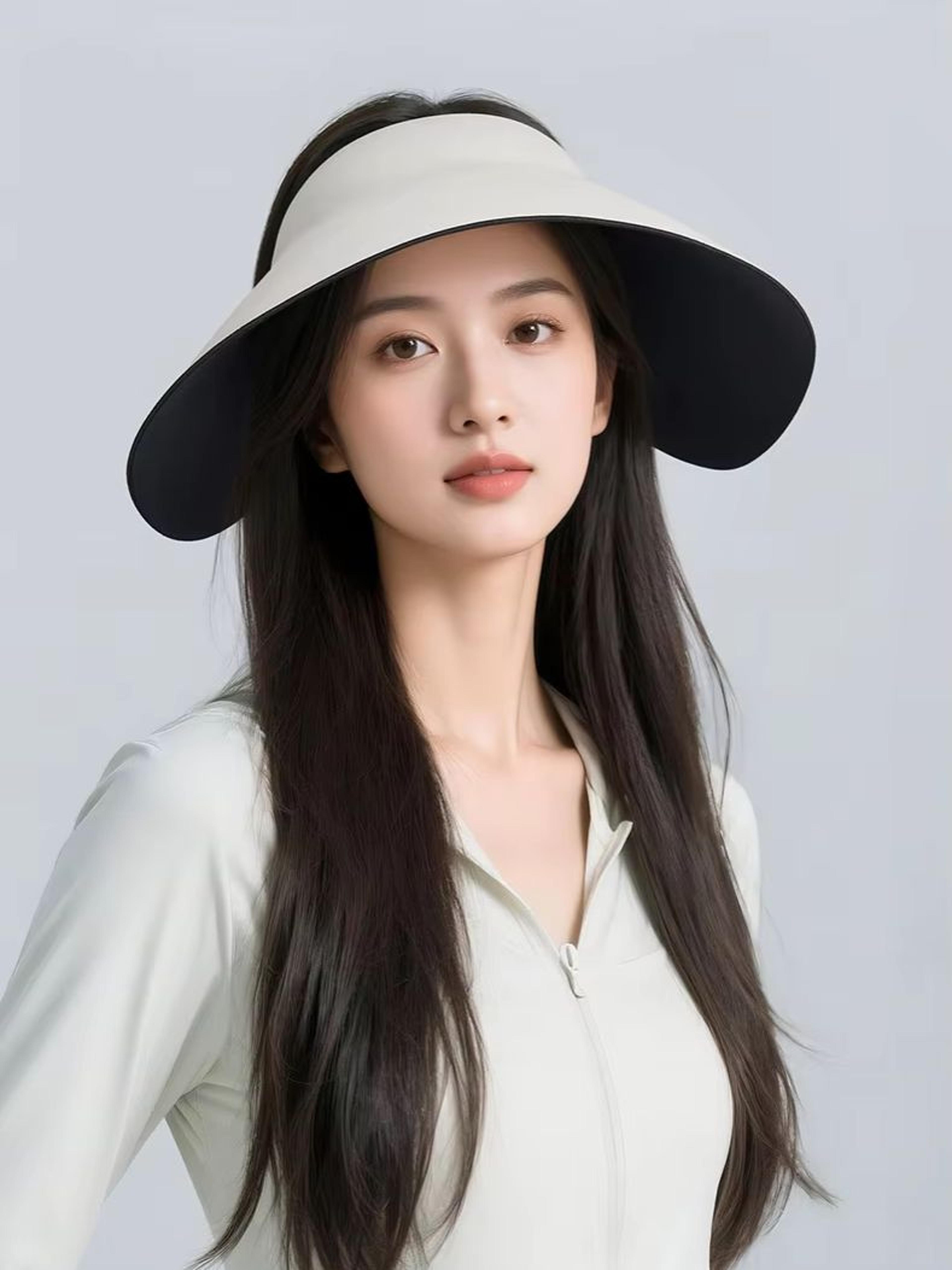 sunshield foldable wide brim visor hat for women breathable open top summer sun hat