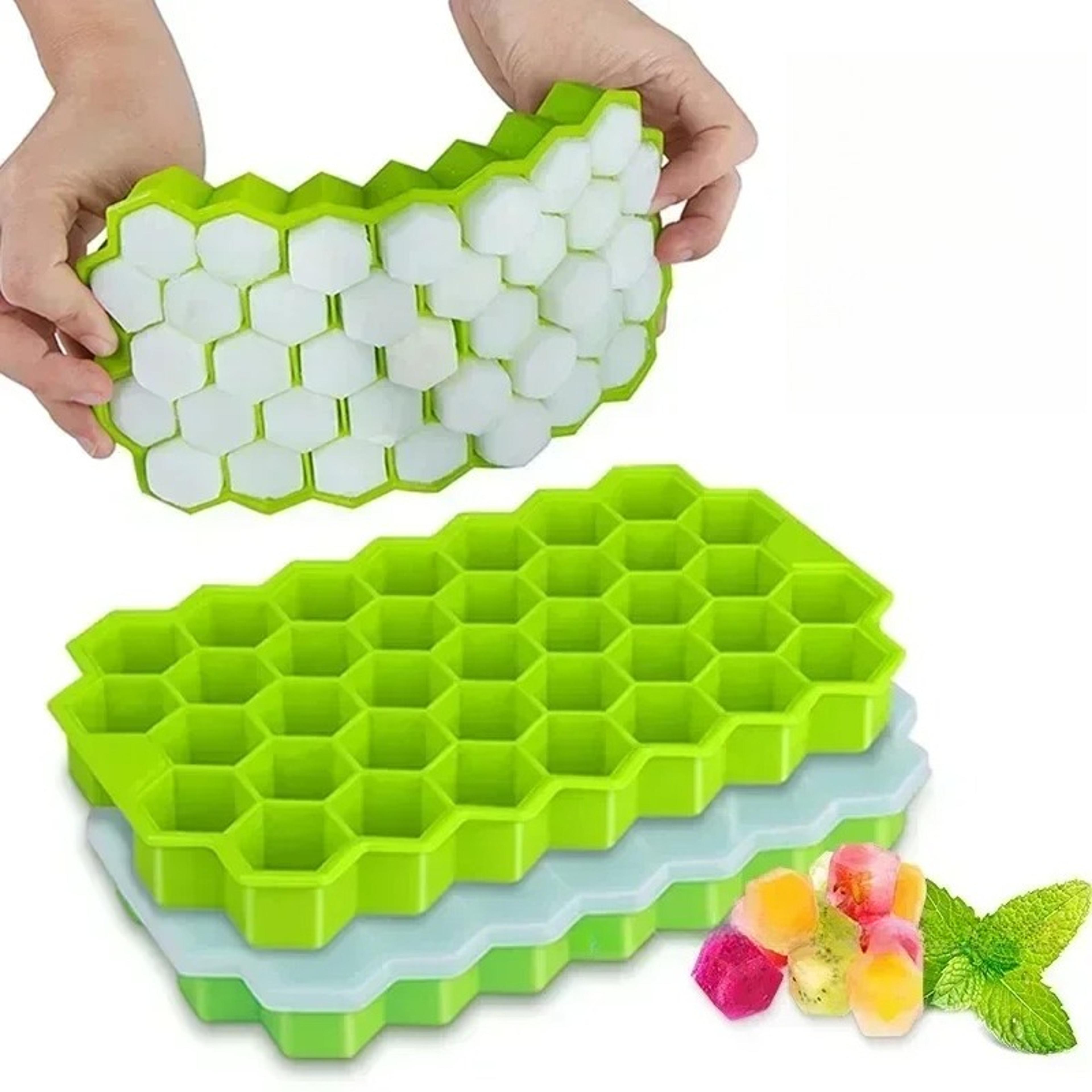 honeycomb silicone ice cube tray 37 grid hexagon ice mold for drinks, cocktails & whiskey