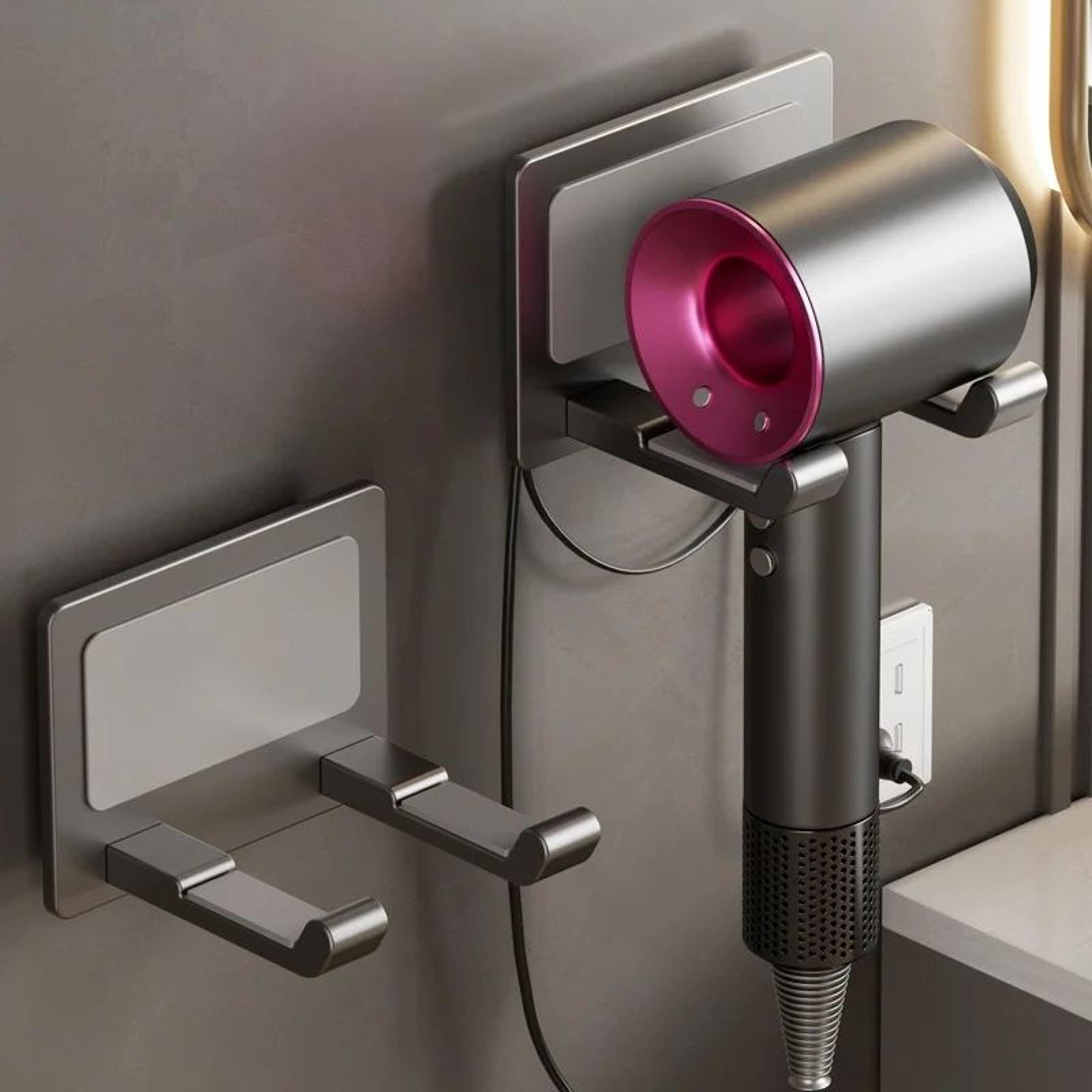 aerohold aluminum hair dryer holder wall mount for dyson with no drill bathroom storages