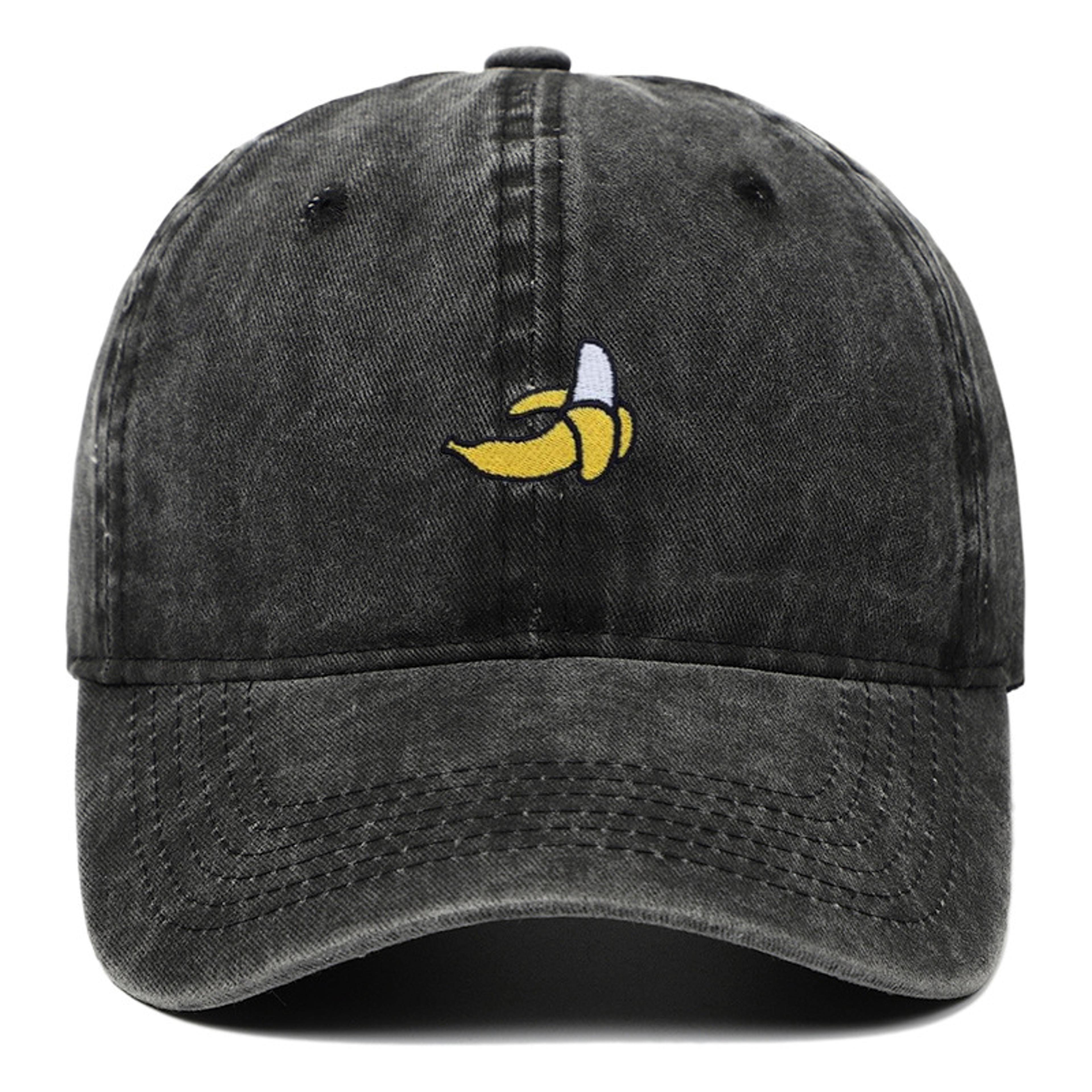 banana embroidered cotton baseball cap for men & women outdoor travel sun hat