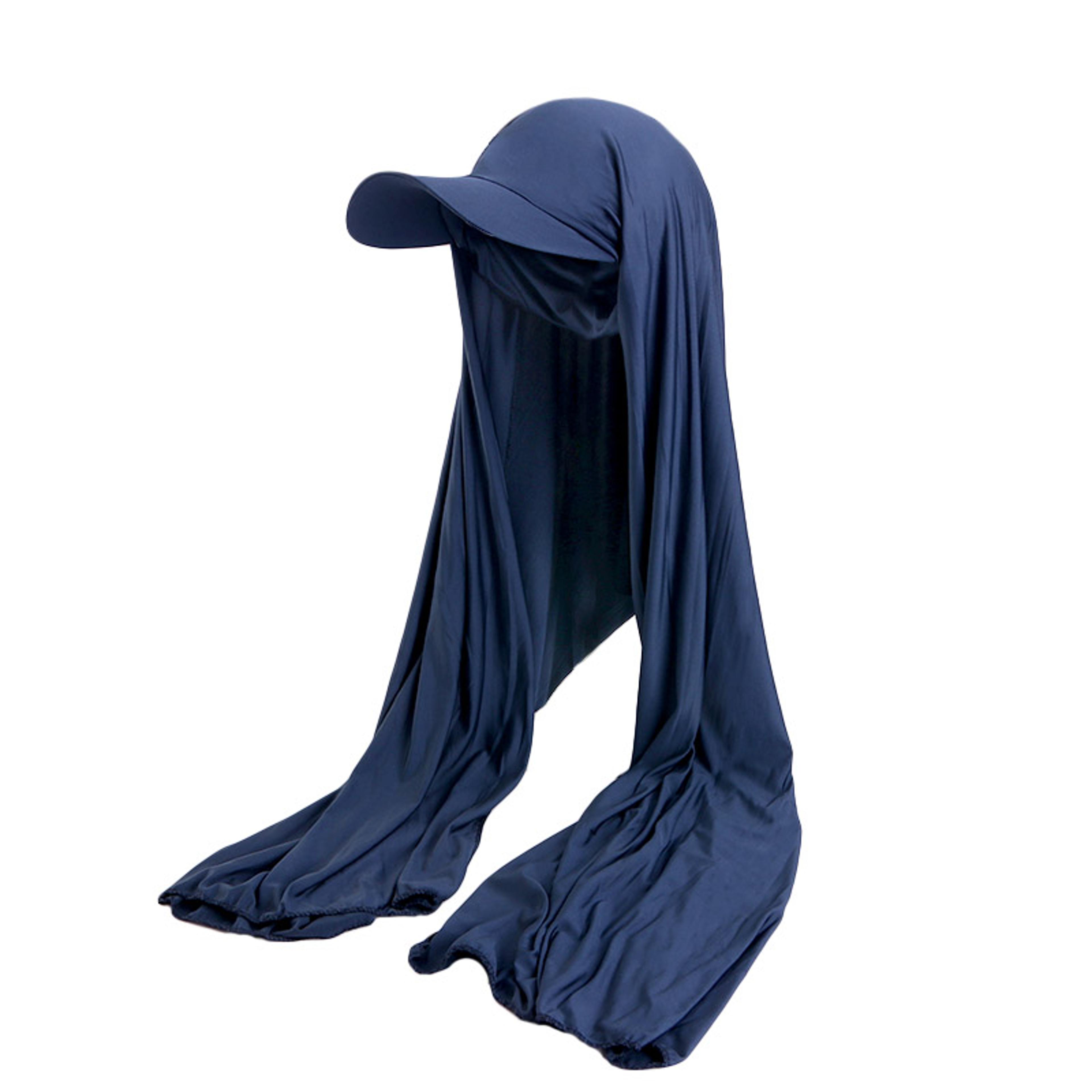 sunshield ready wear hijab cap with visor & pre tied bandana scarf for women