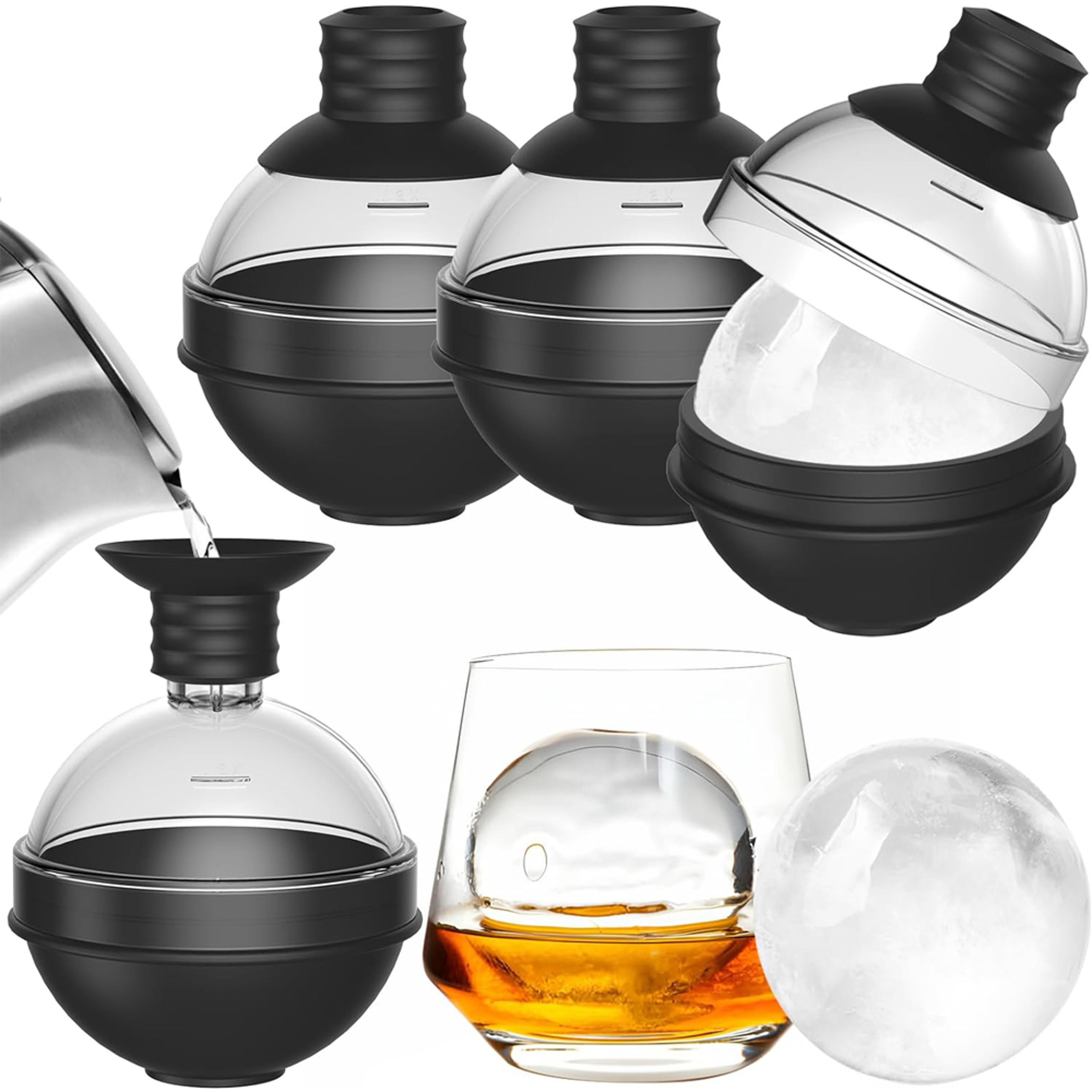 crystal chill whiskey ice ball maker mold large sphere ice mold for cocktails & bourbon