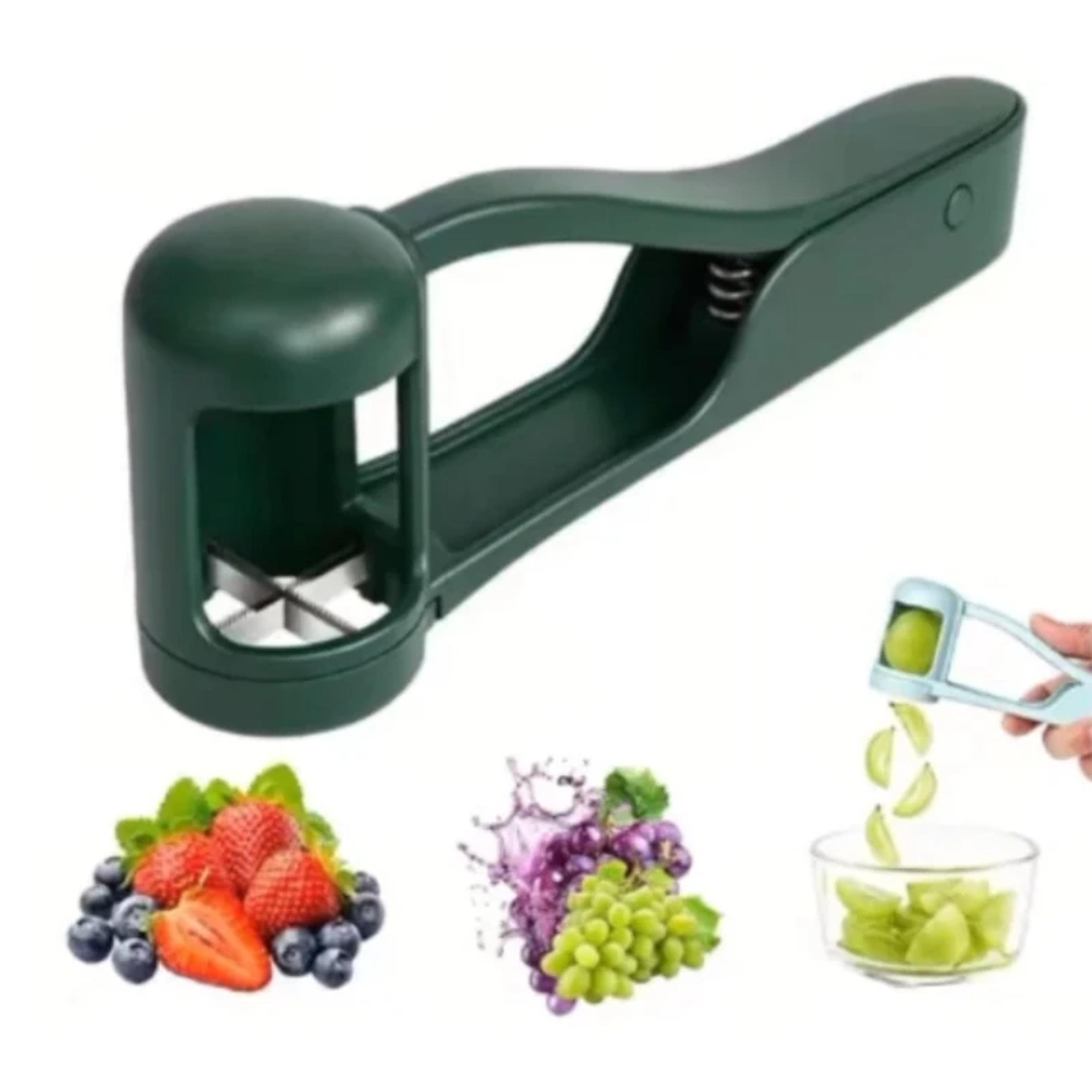 multifunctional handheld strawberry & grape cutter fruit slicer for kids kitchen prep