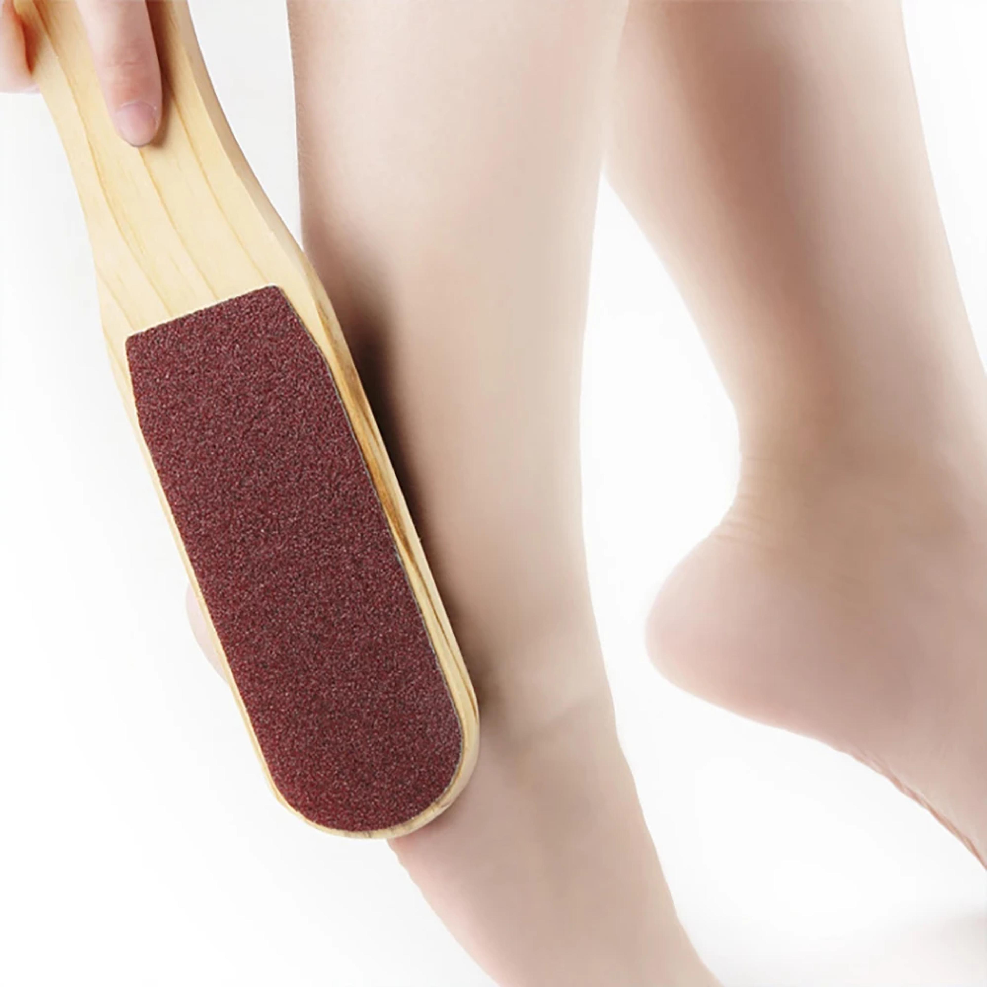 double sided foot file callus remover wooden handle pedicure tool for smooth feet