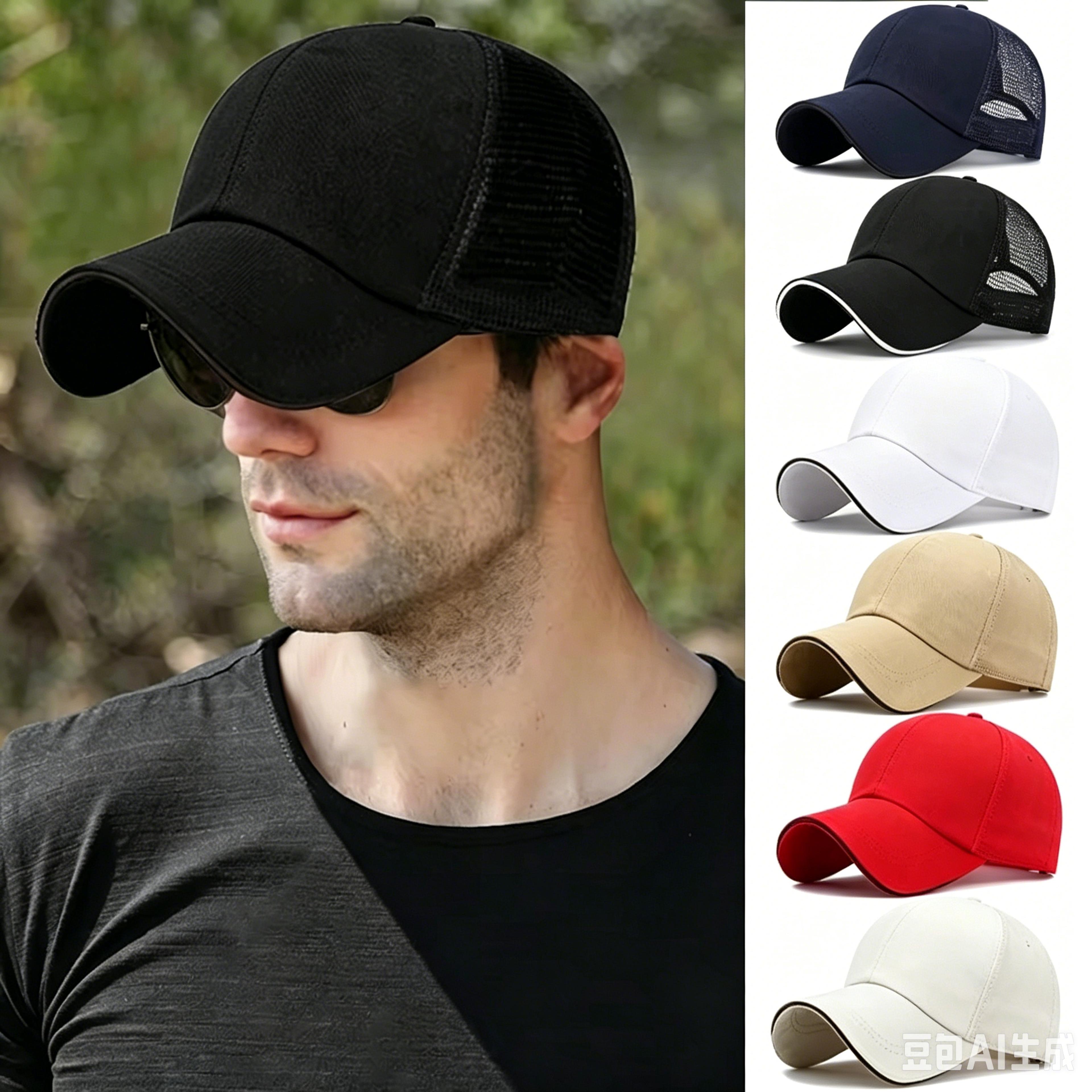 breathable mesh baseball cap for men adjustable golf sun hat outdoor sports cap