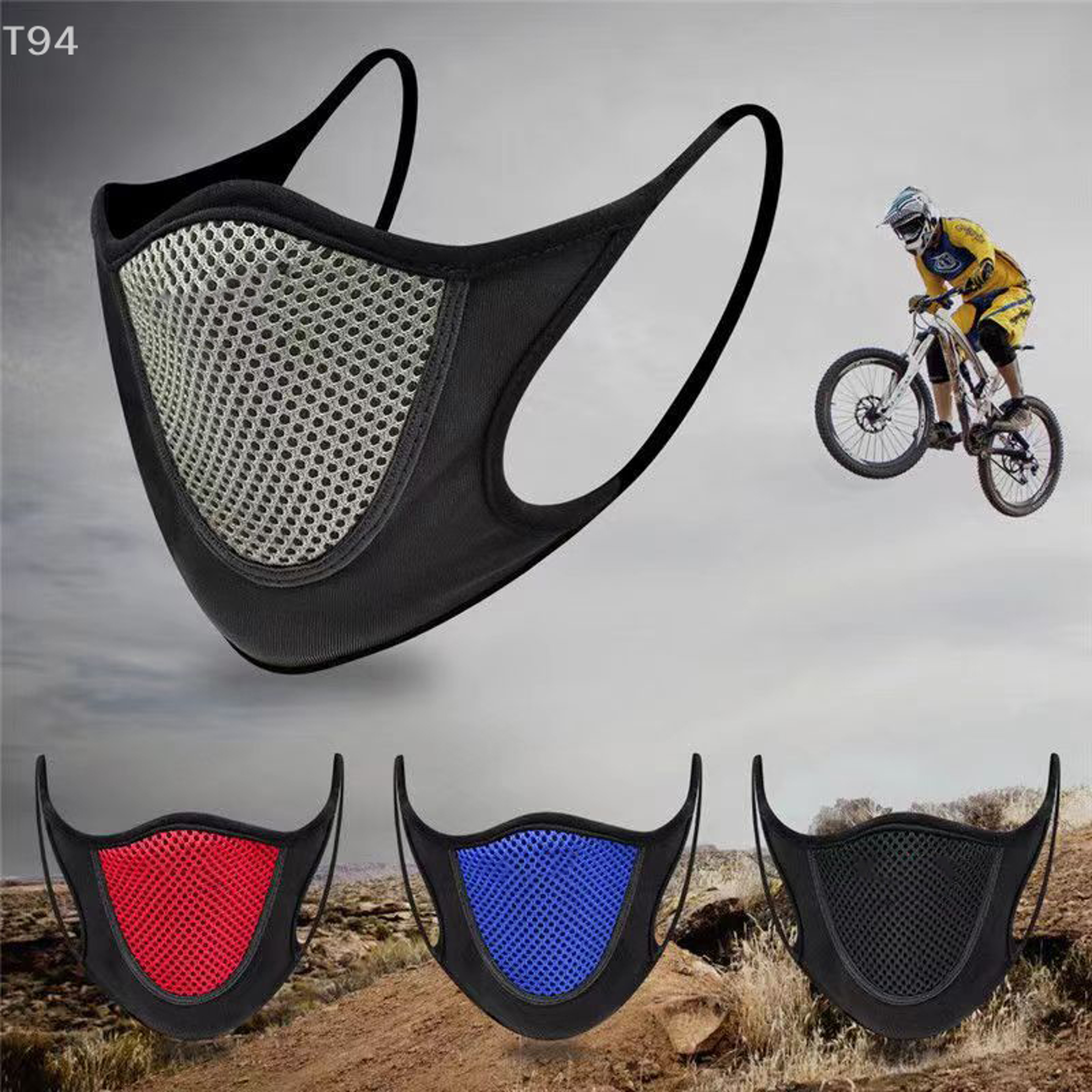 activeshield cycling face mask with activated carbon filter for running, hiking & outdoor work
