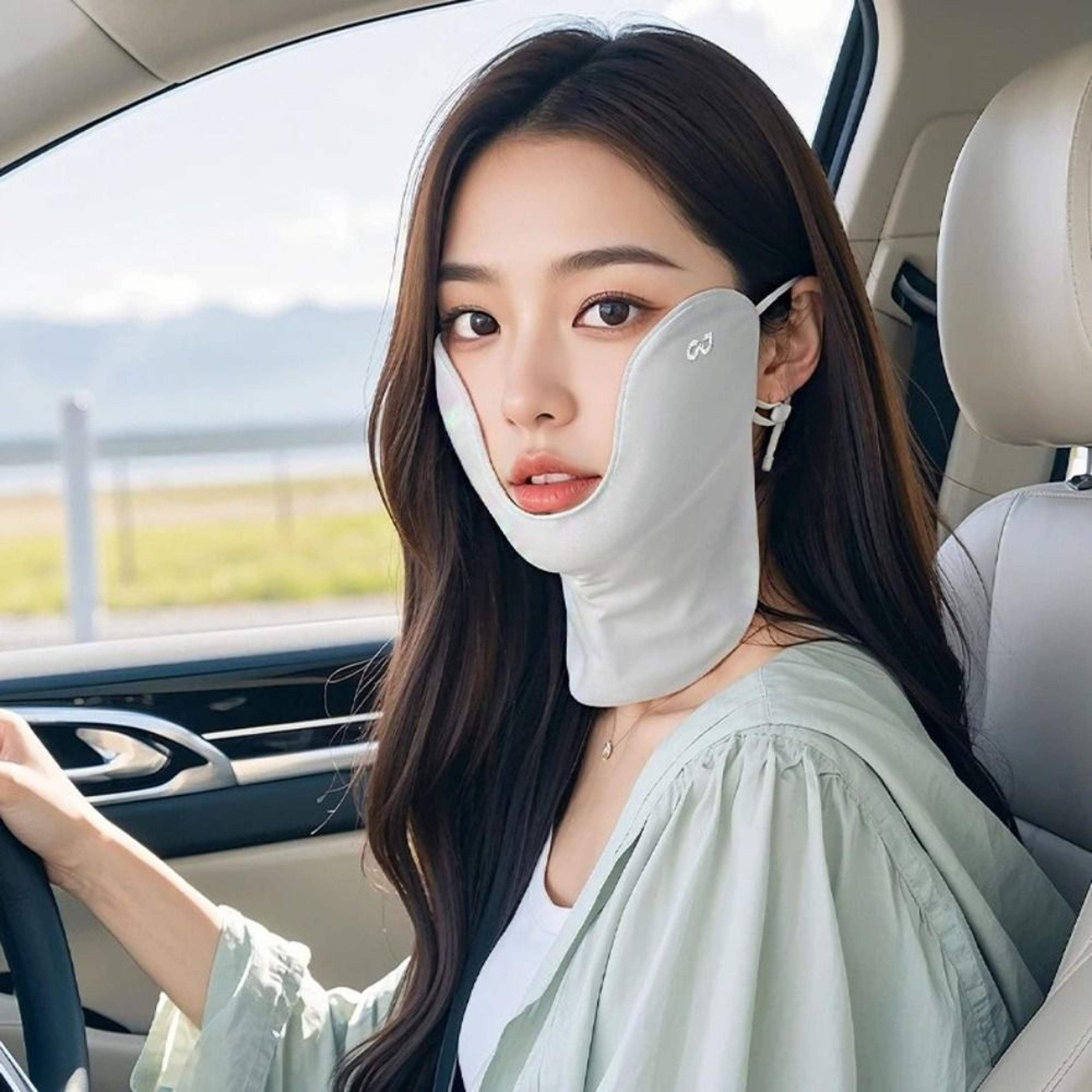 cooling face mask with ice silk neck gaiter for uv sun protection running & cycling