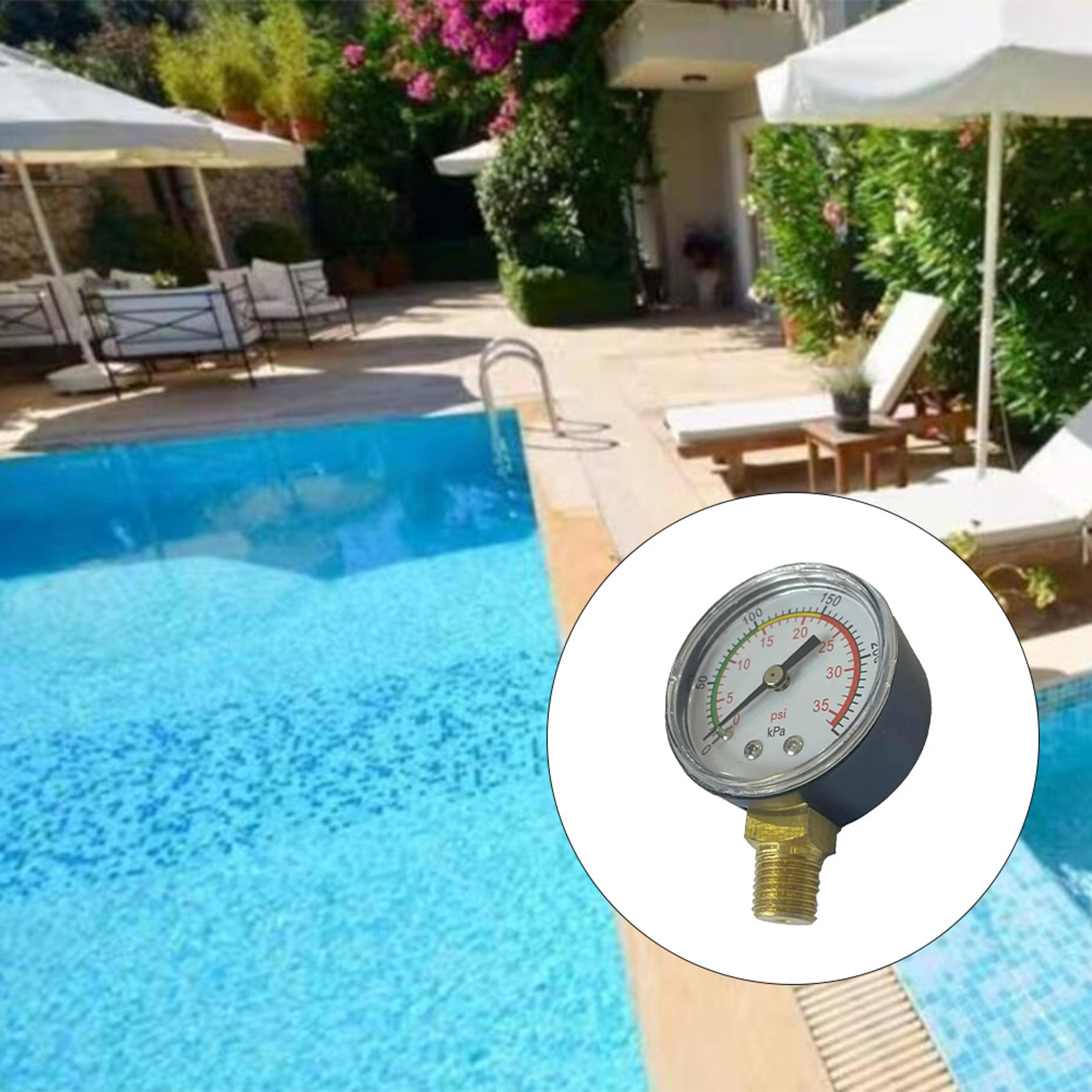 35 psi pool filter pressure gauge bottom mount for sand filters, hot tubs & aquariums