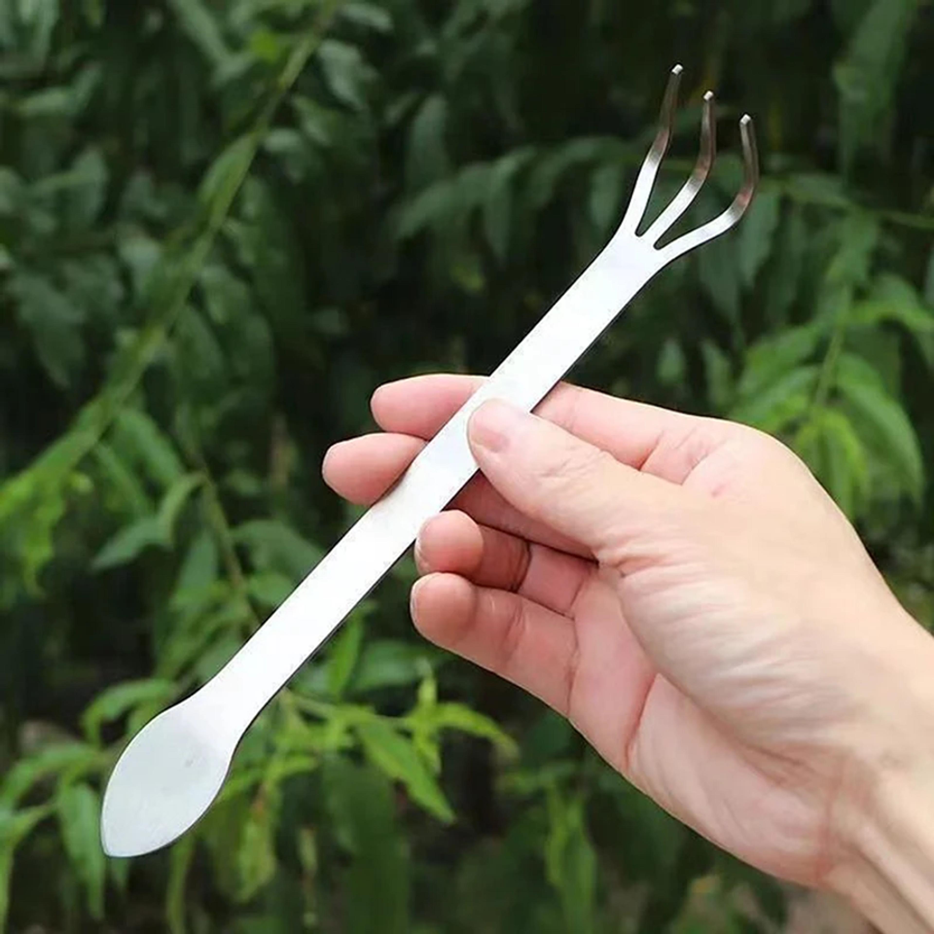stainless steel bonsai root rake 3 prong soil loosening tool for potted plants