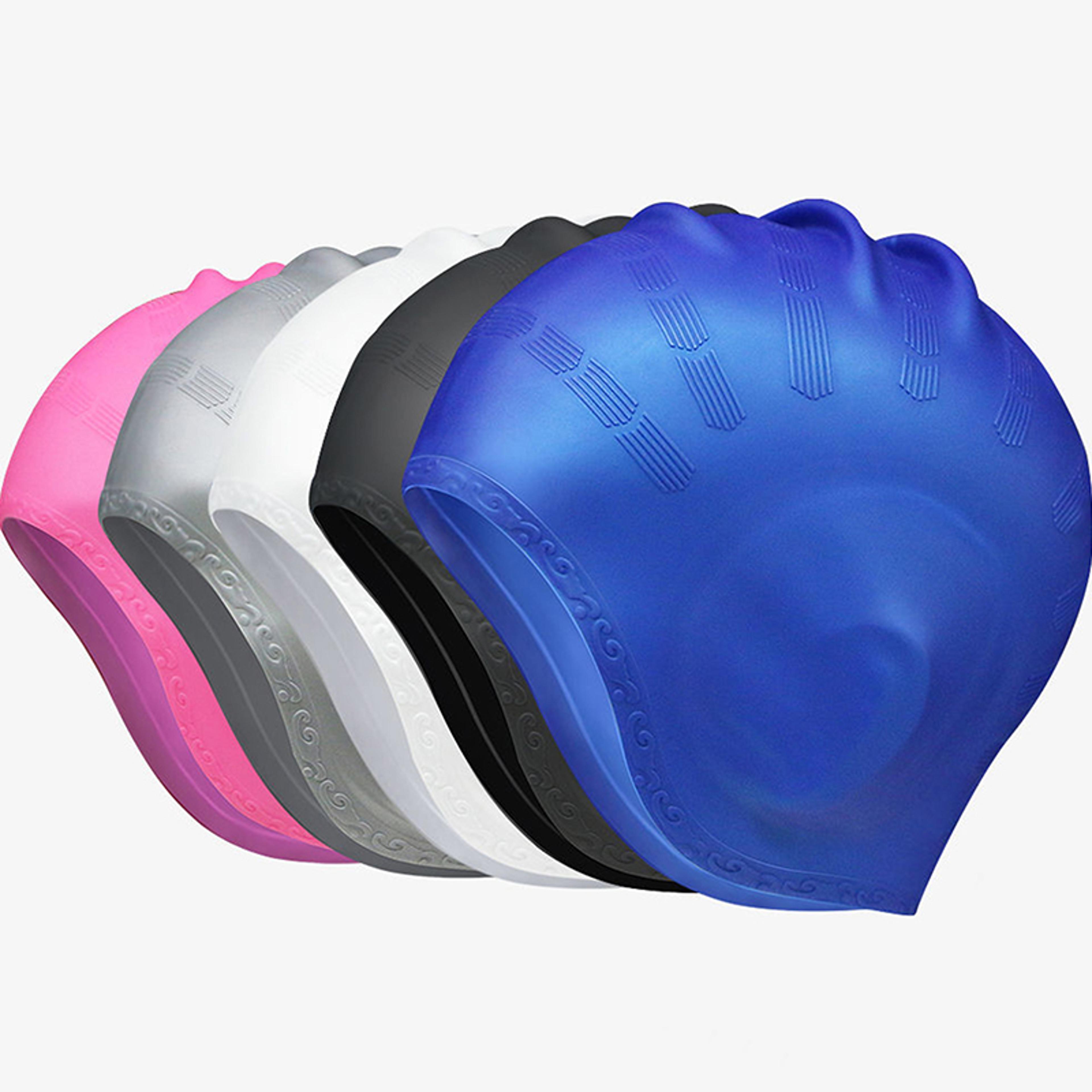 large silicone swim cap for long hair with ear protection waterproof adult swim hat