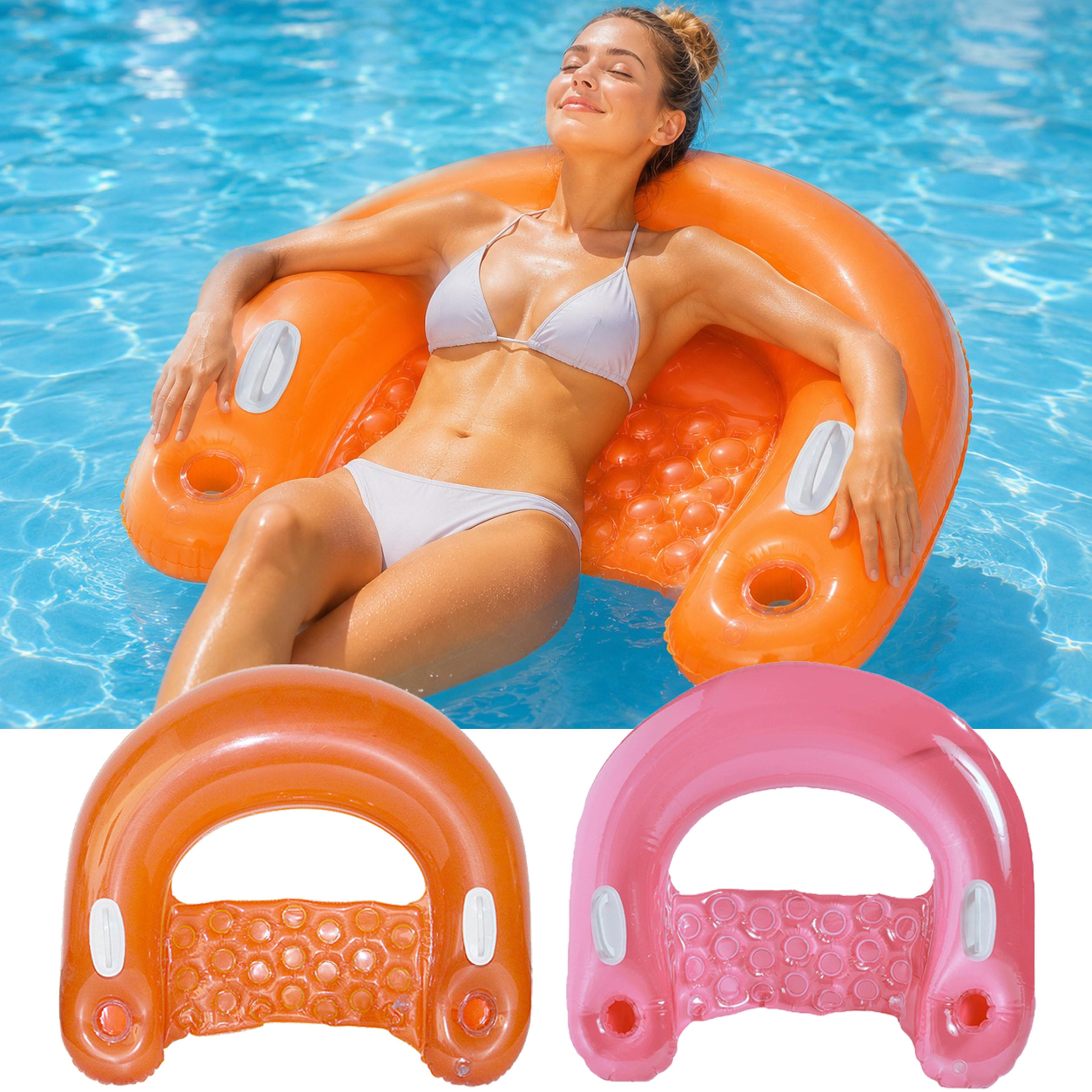 luxury water hammock inflatable pool float recliner with cup holder for adults