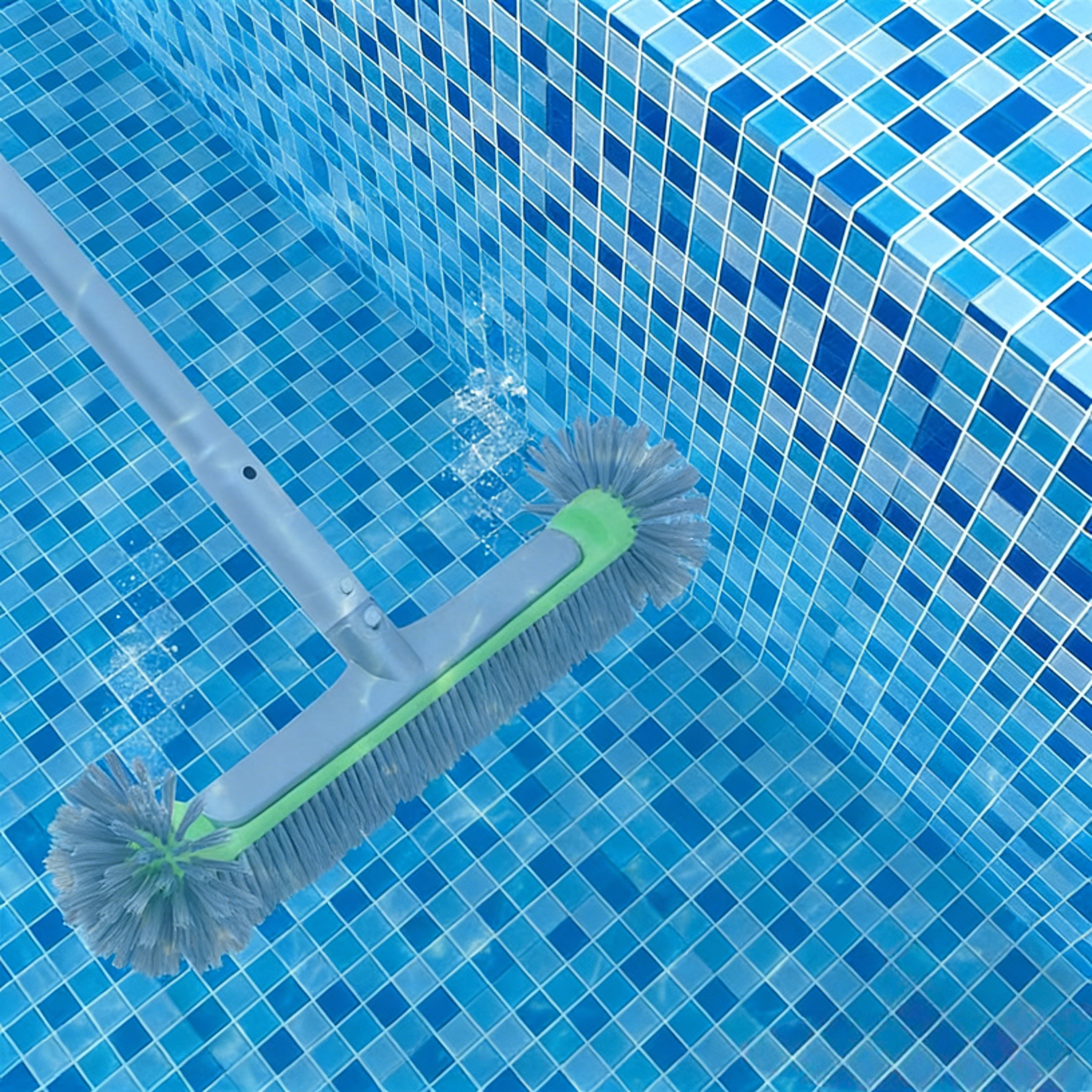 heavy duty pool brush head 17.5 inch aluminum swimming pool brush with 7 row nylon bristles