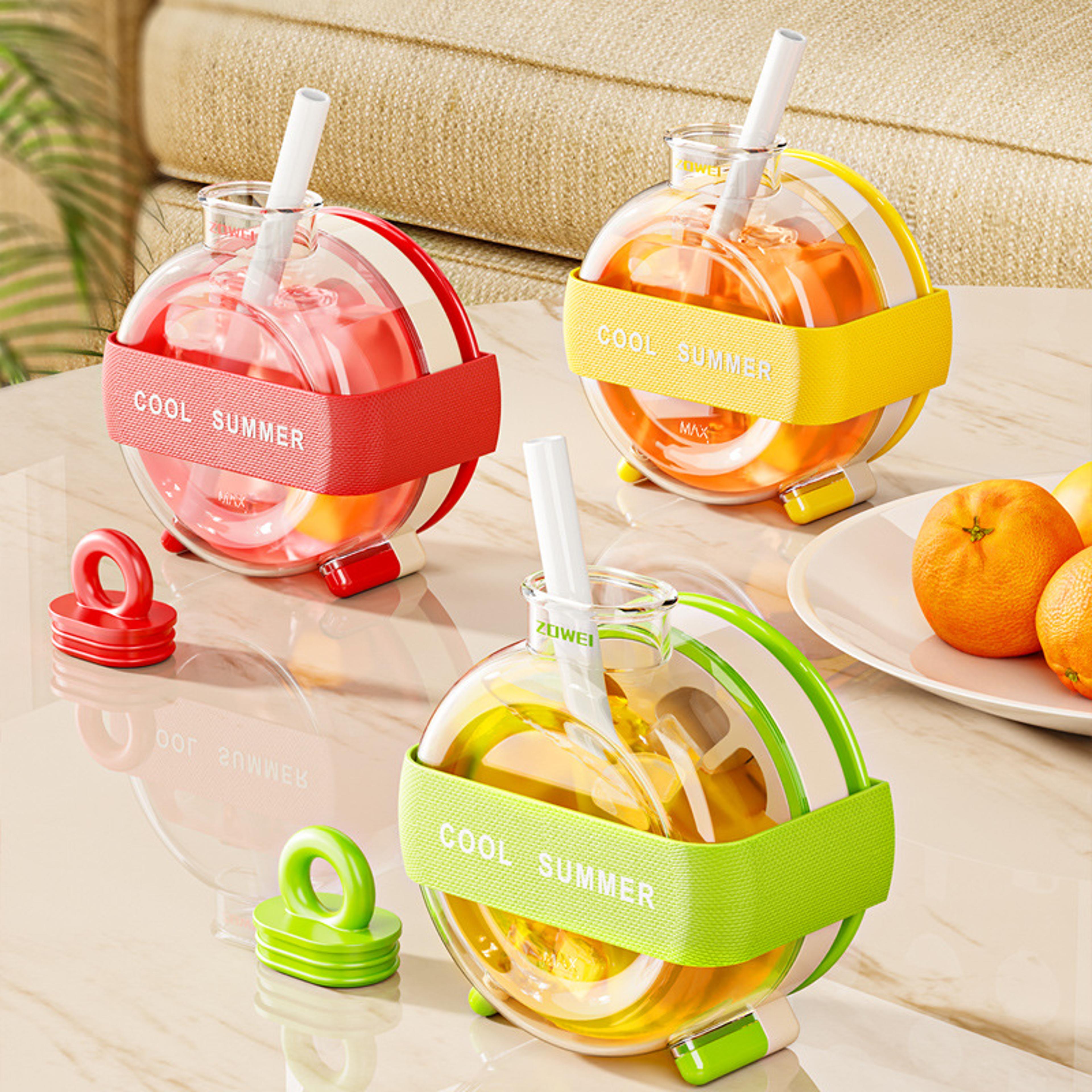 zero press ice cube mold bottle with straw portable ice maker
