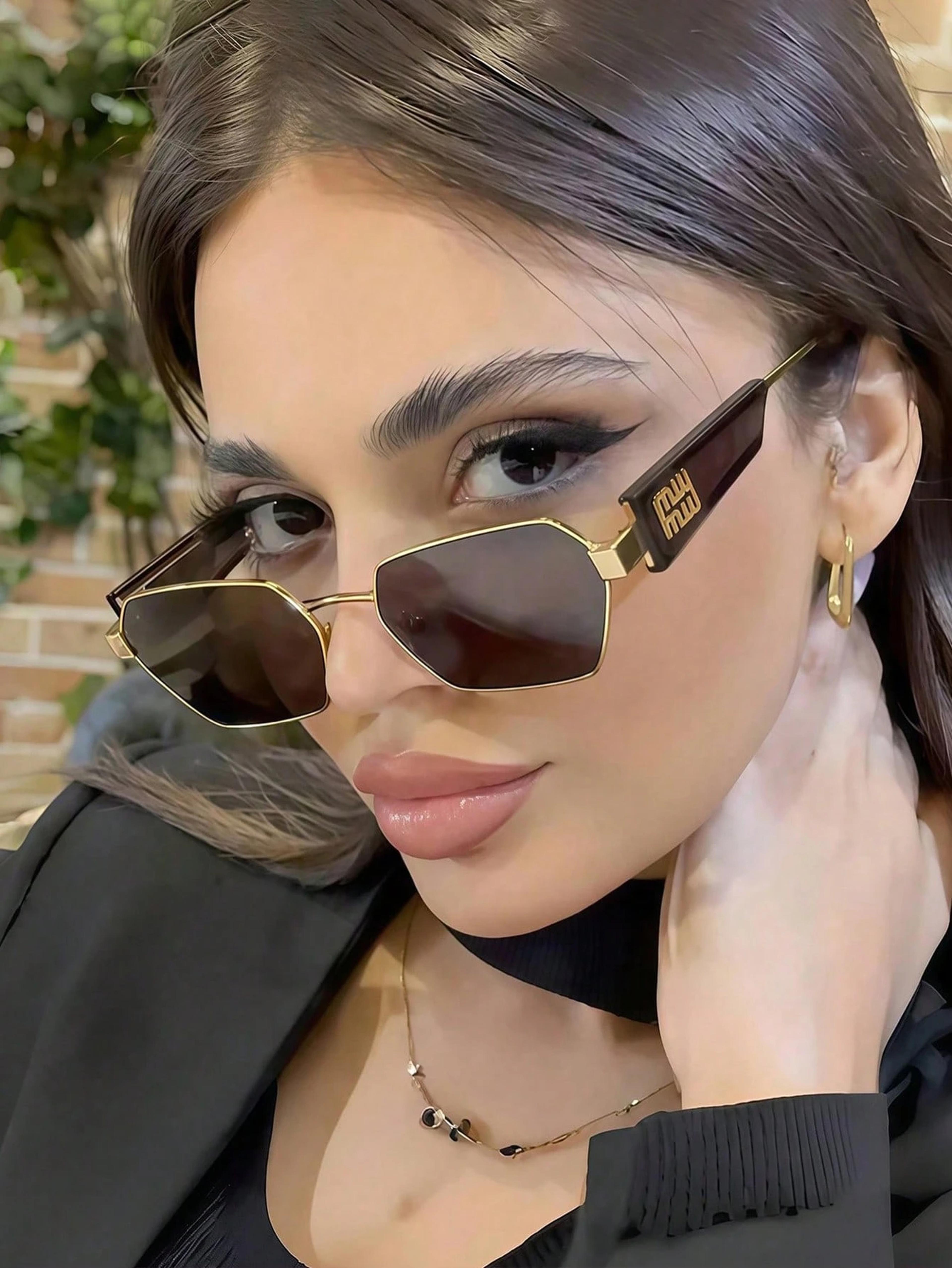 classic polygon sunglasses unisex metal frame retro fashion shades
