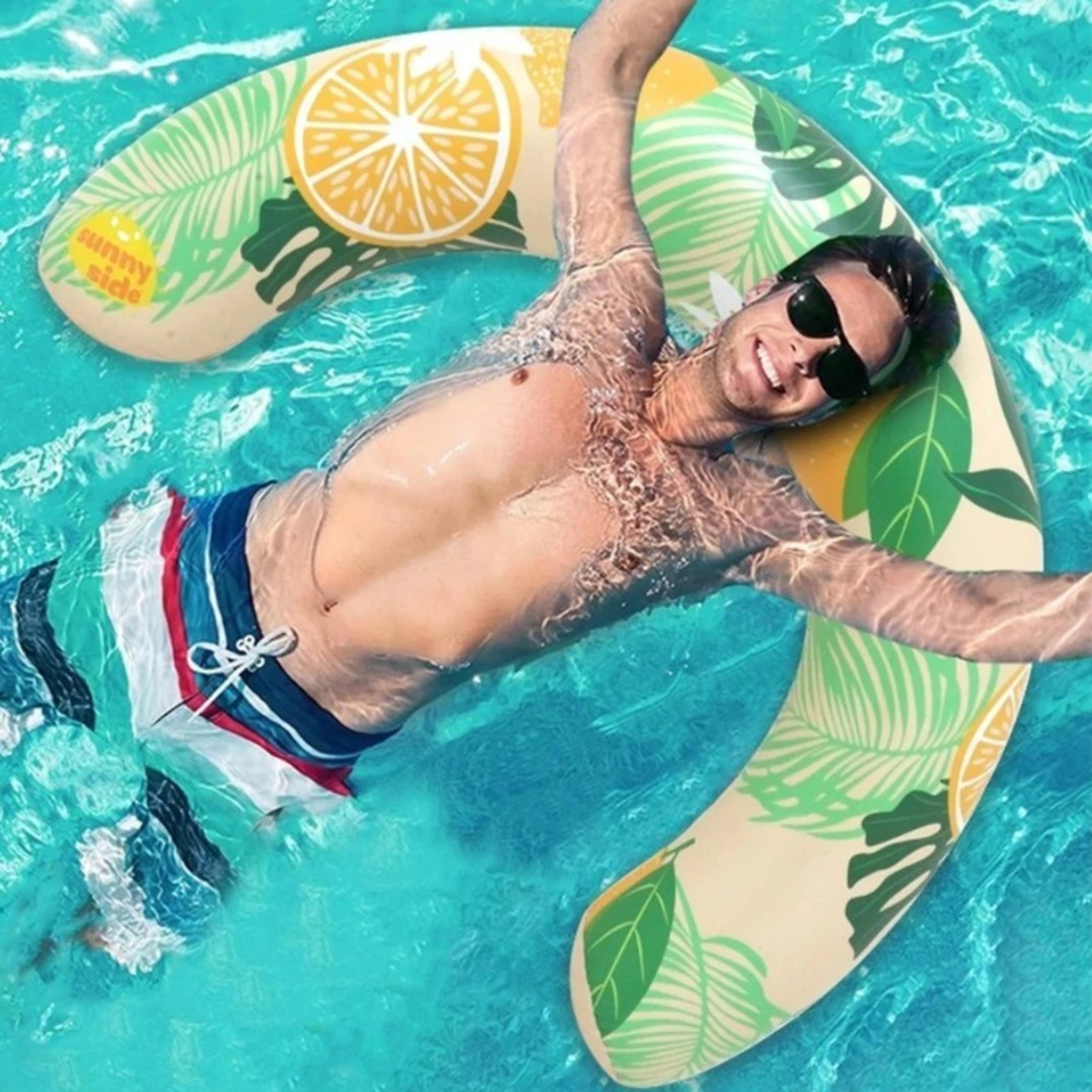 tropical lemon pool float adult inflatable swim ring for beach & pool lounging