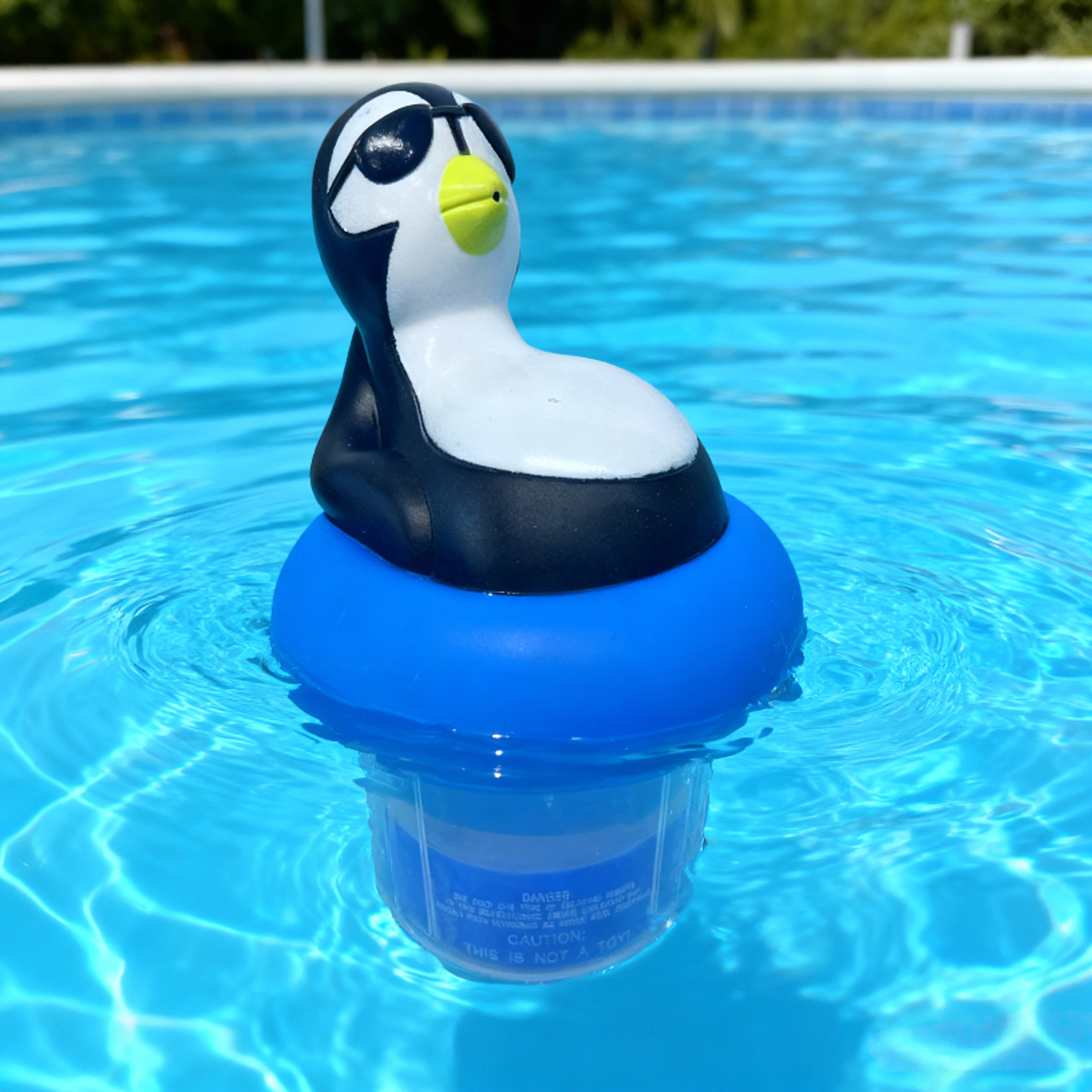 floating penguin pool chlorine dispenser for chlorine tablets