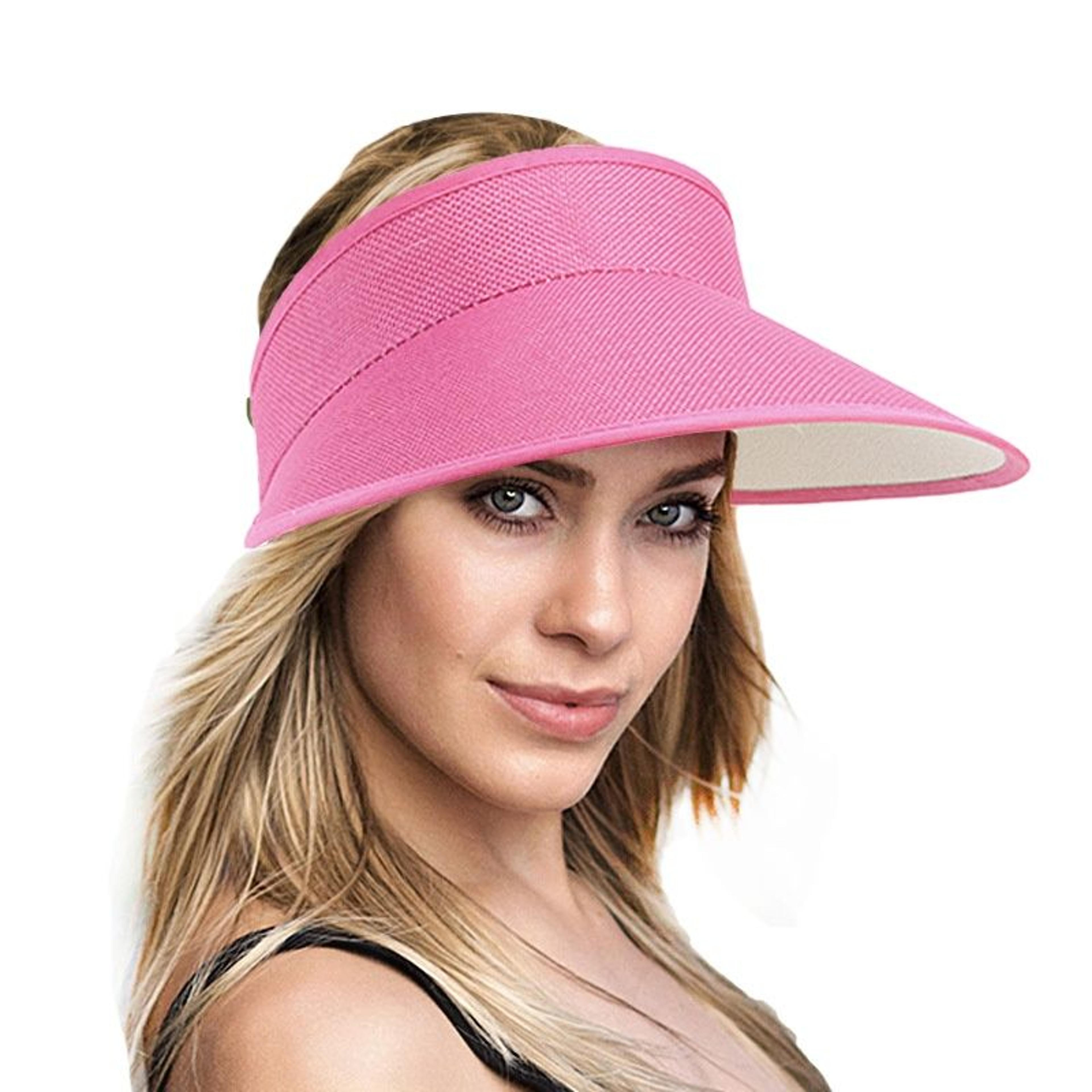women's sun visor faux linen summer visor hat adjustable sports beach cap