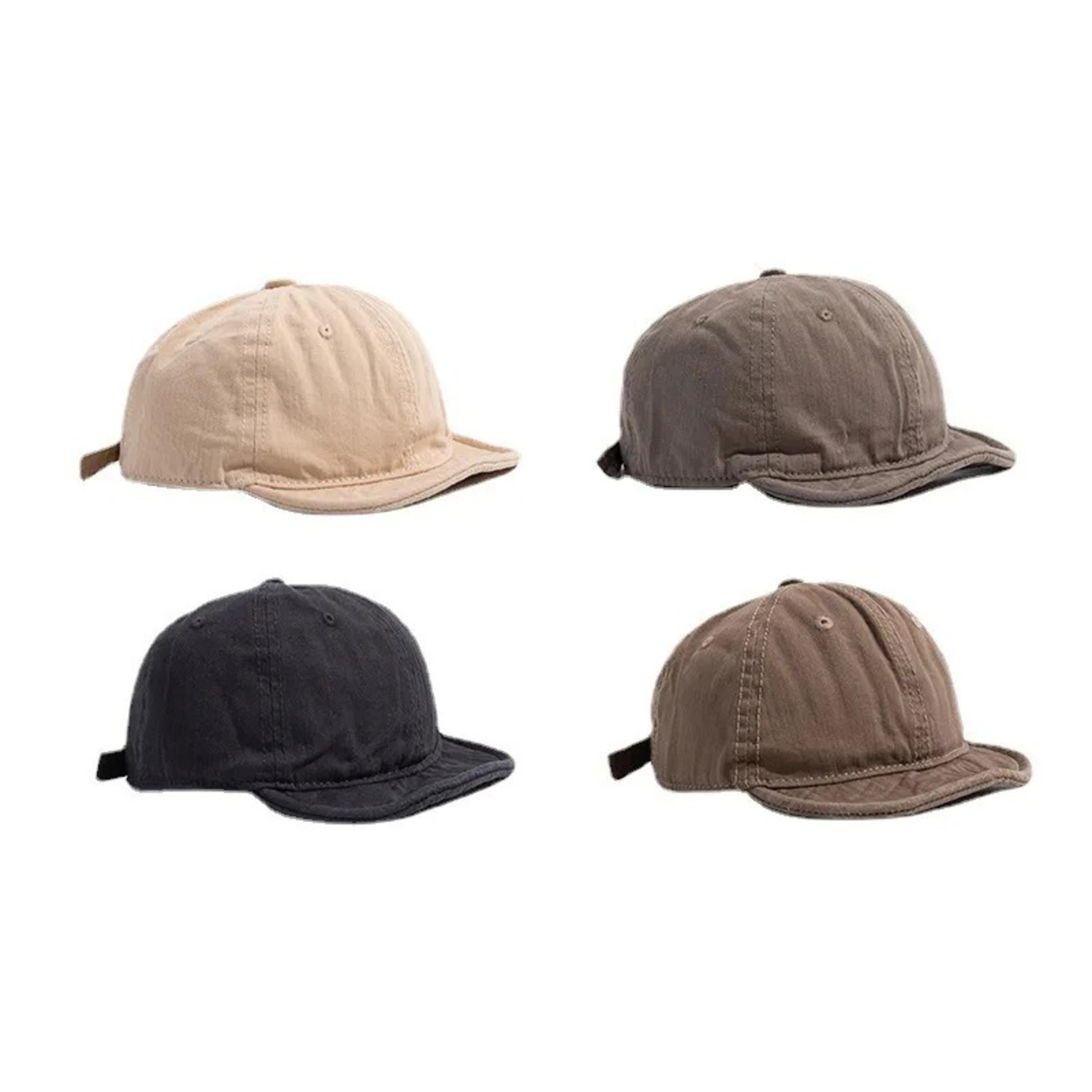 retro washed short brim baseball cap adjustable snapback hat for men & women