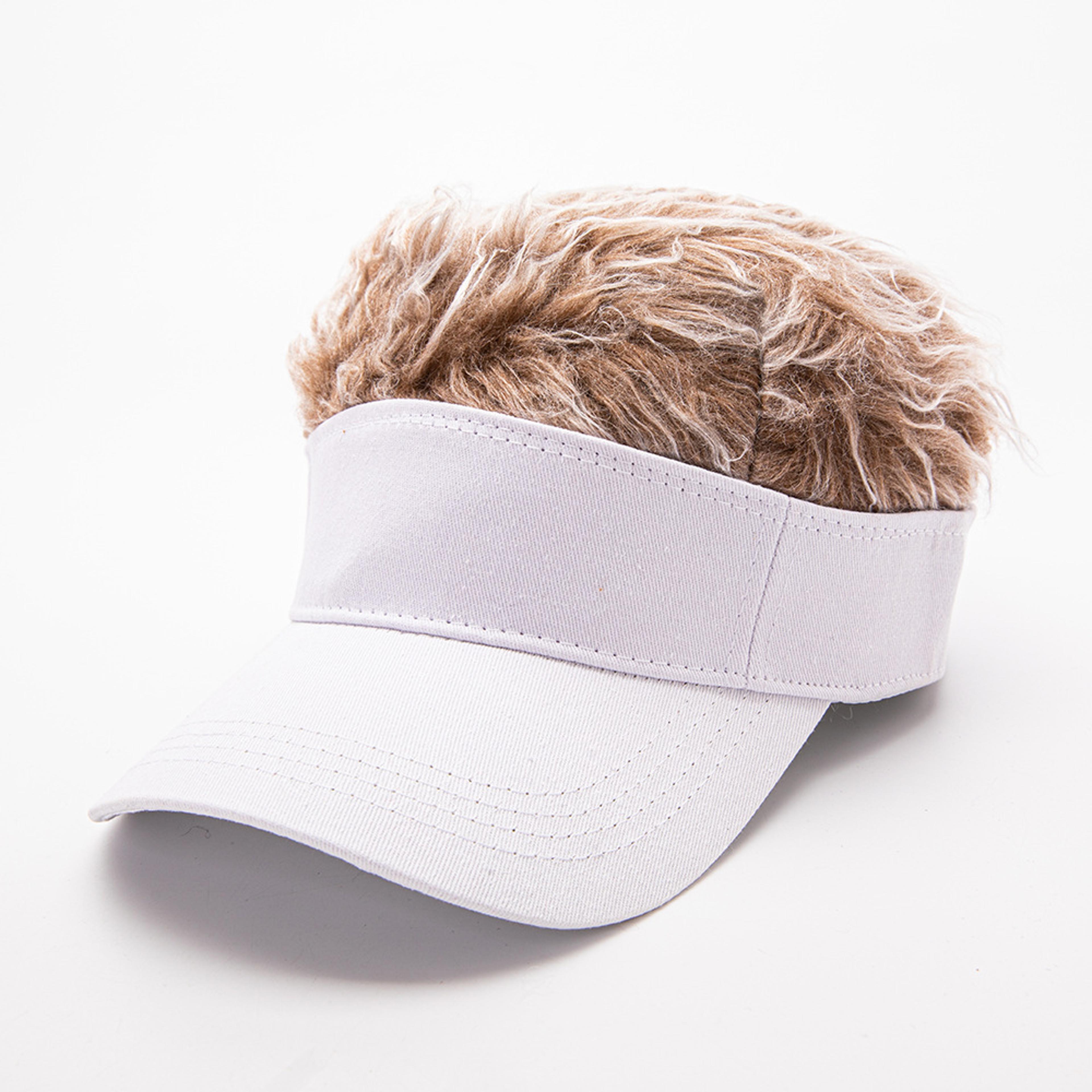 funny wig baseball cap with hair adjustable novelty hat for outdoor sports & costume fun