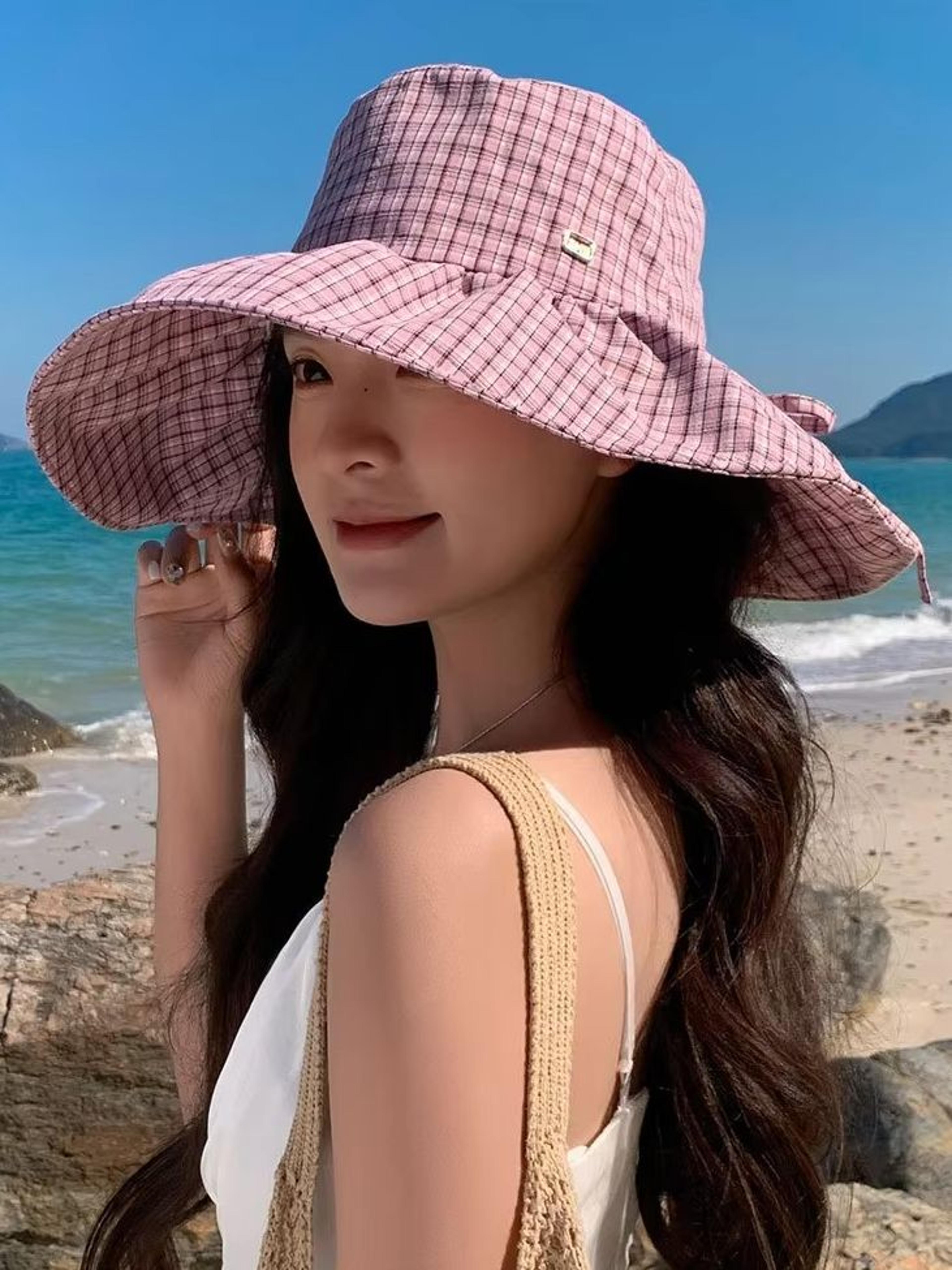 womens wide brim uv protection sun hat with face covering neck flap