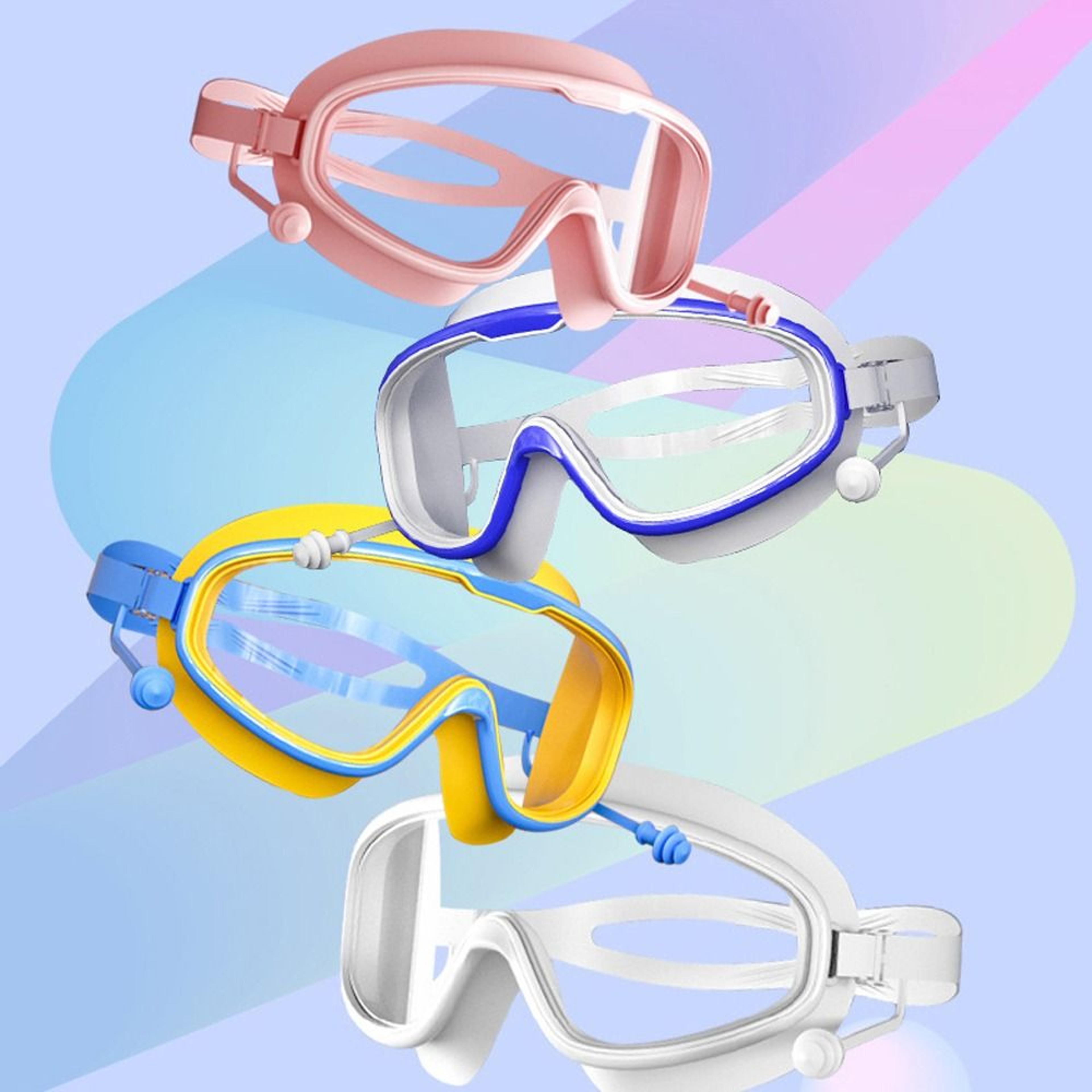 wide view swimming goggles with snap strap anti fog waterproof swim eyewear for adults