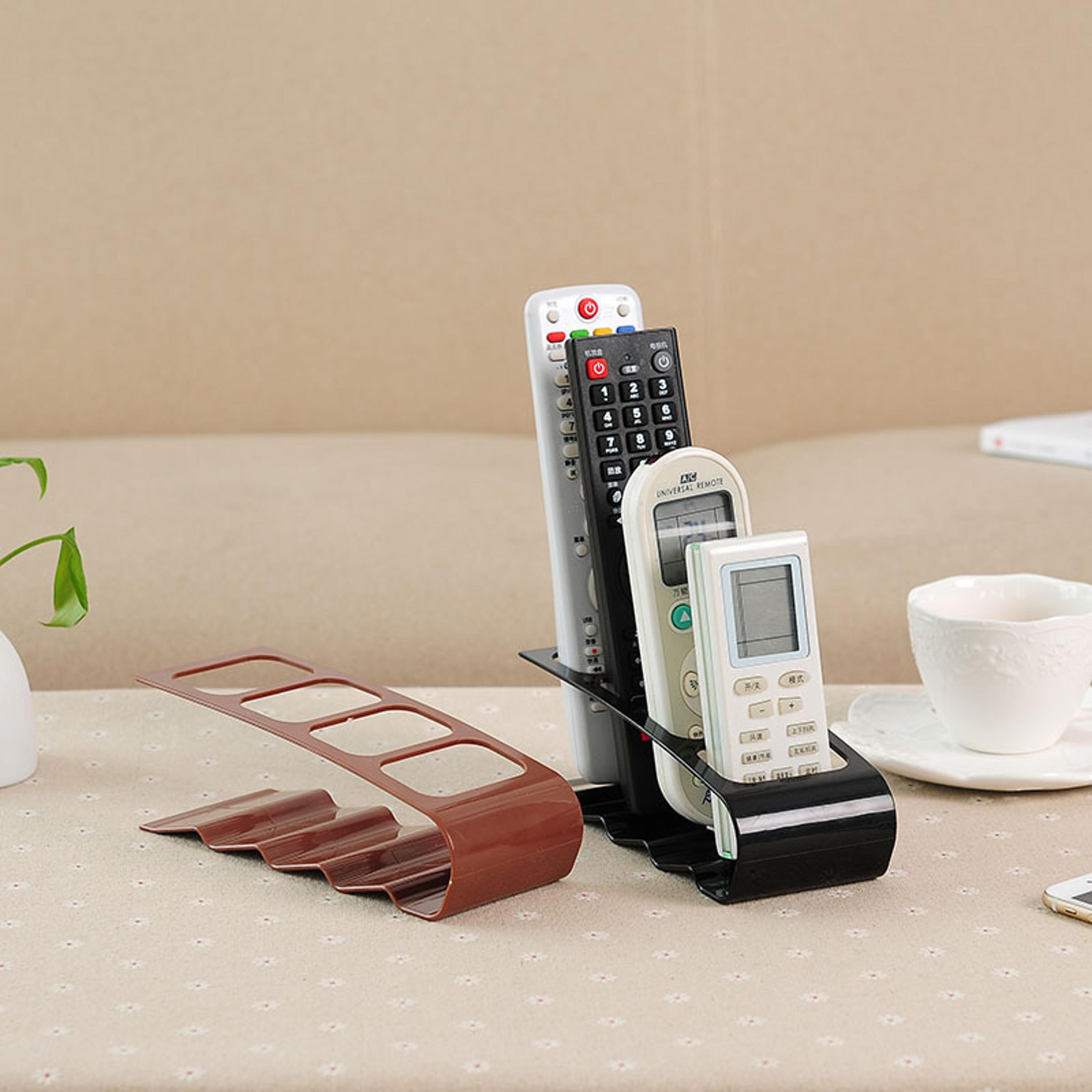 4 compartment remote control organizer desktop storage rack for remotes, office supplies & accessories