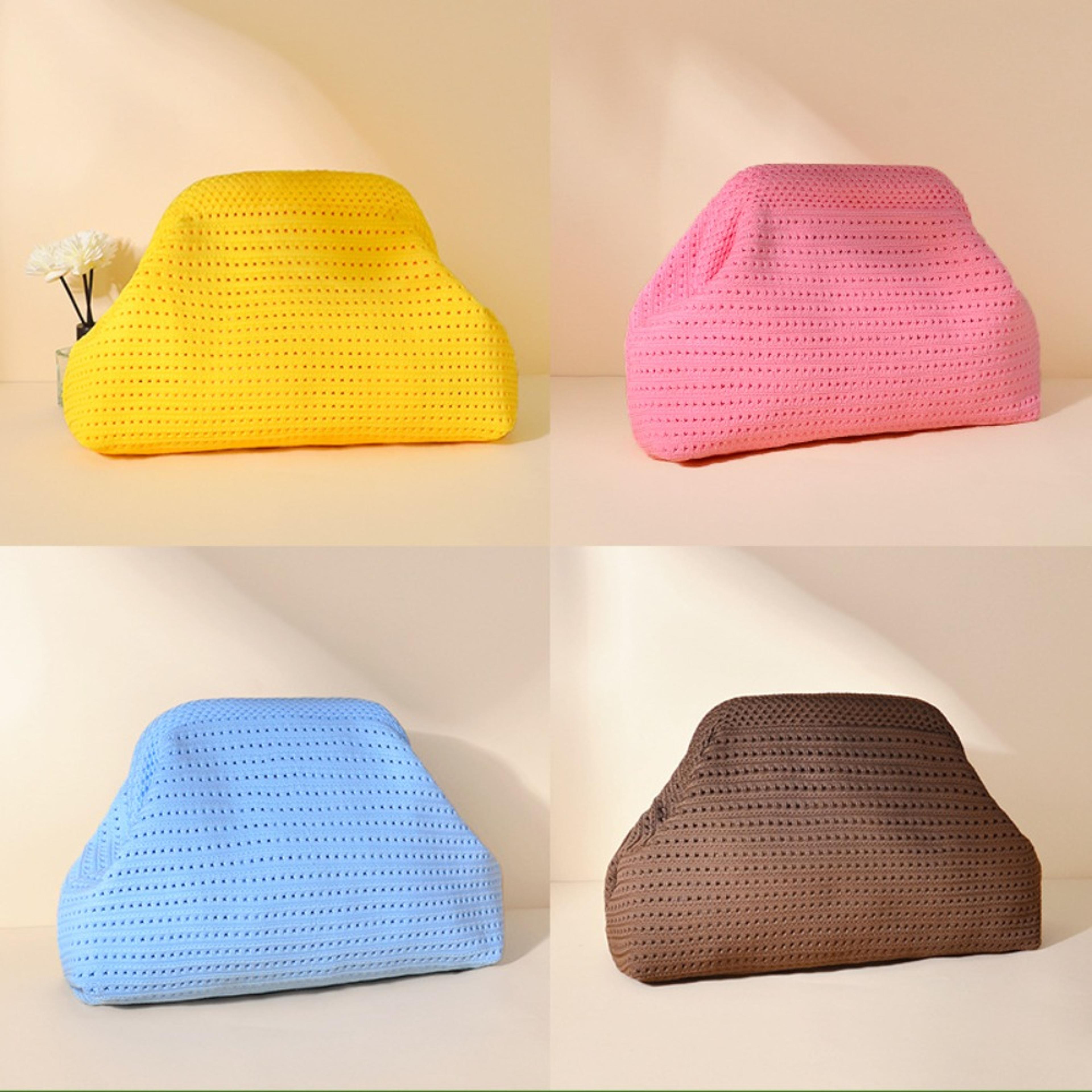 coastal chic knitted beach bag large capacity hollow out cloud clutch