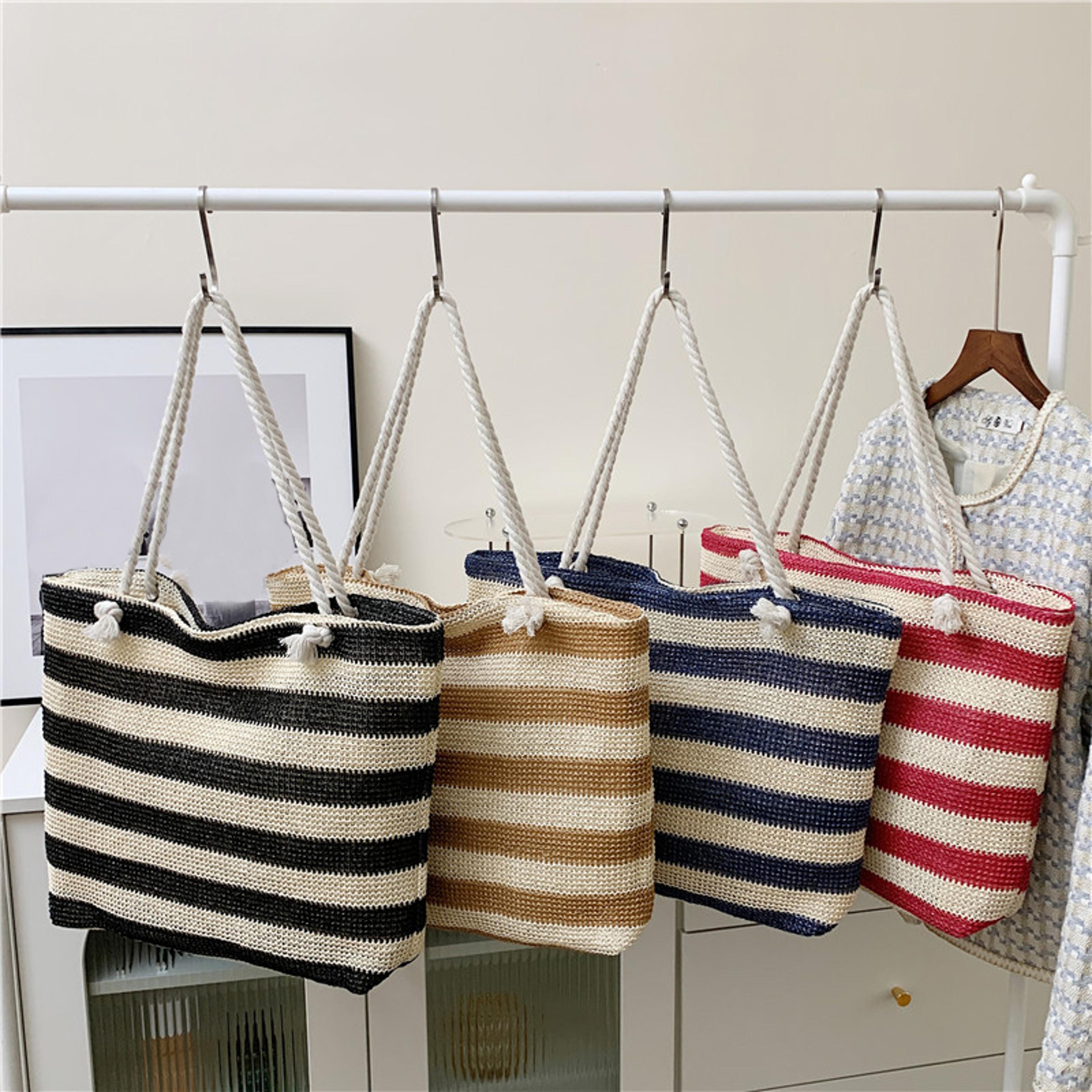 coastal chic straw beach bag large capacity woven shoulder bag for summer travel