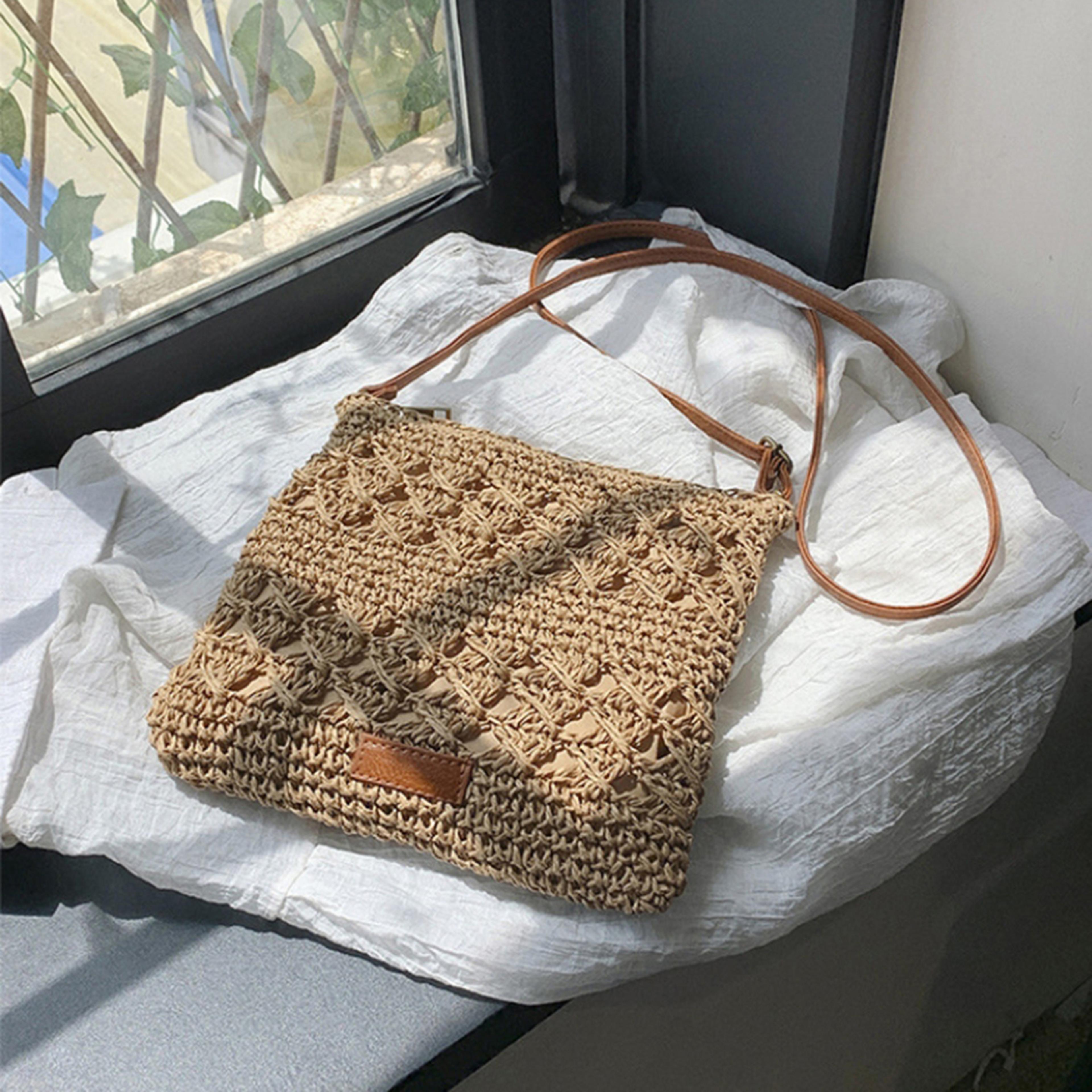 transparent beach tote bag woven straw summer shoulder bag for vacation & everyday style