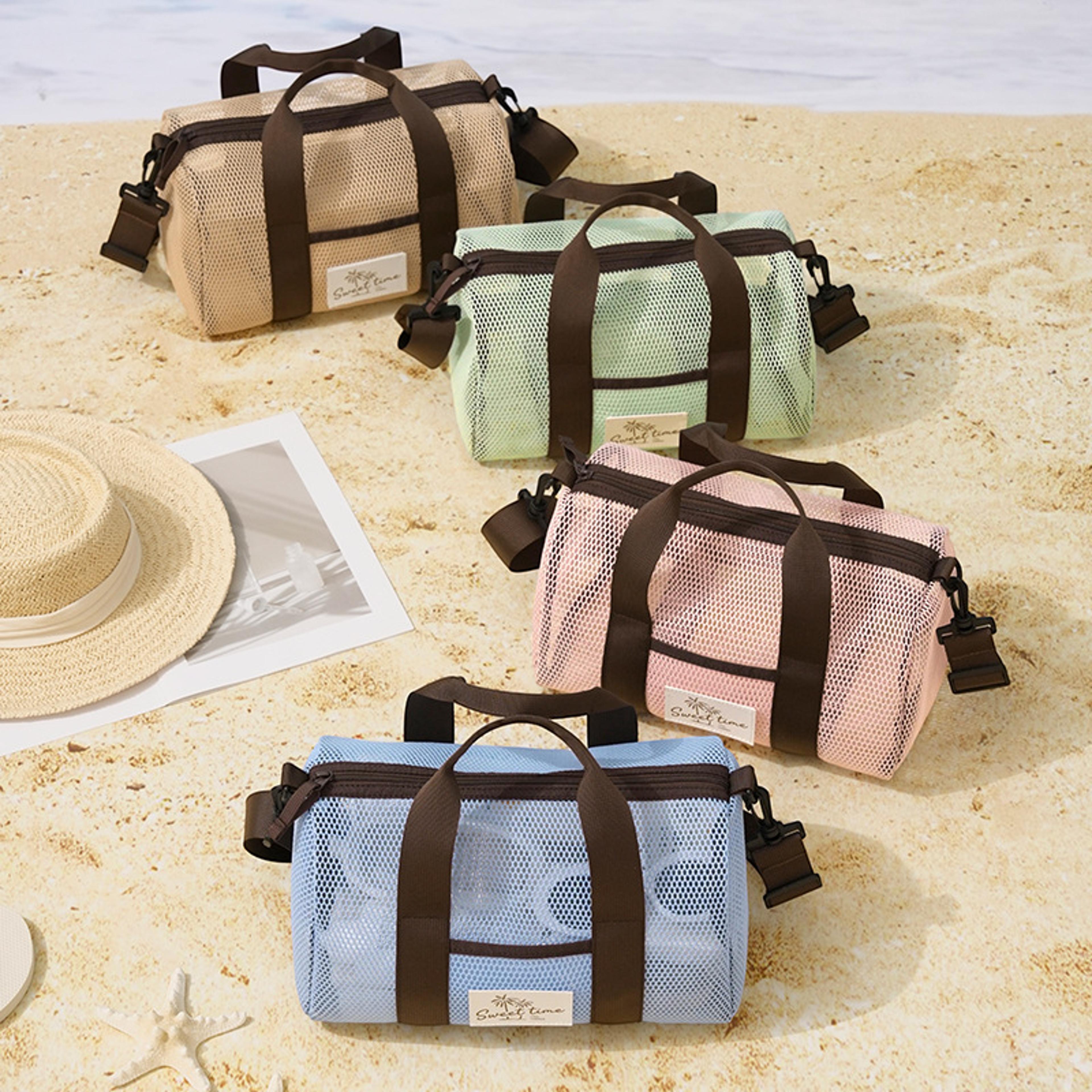 quick dry mesh beach bag large capacity crossbody beach tote for travel & pool days