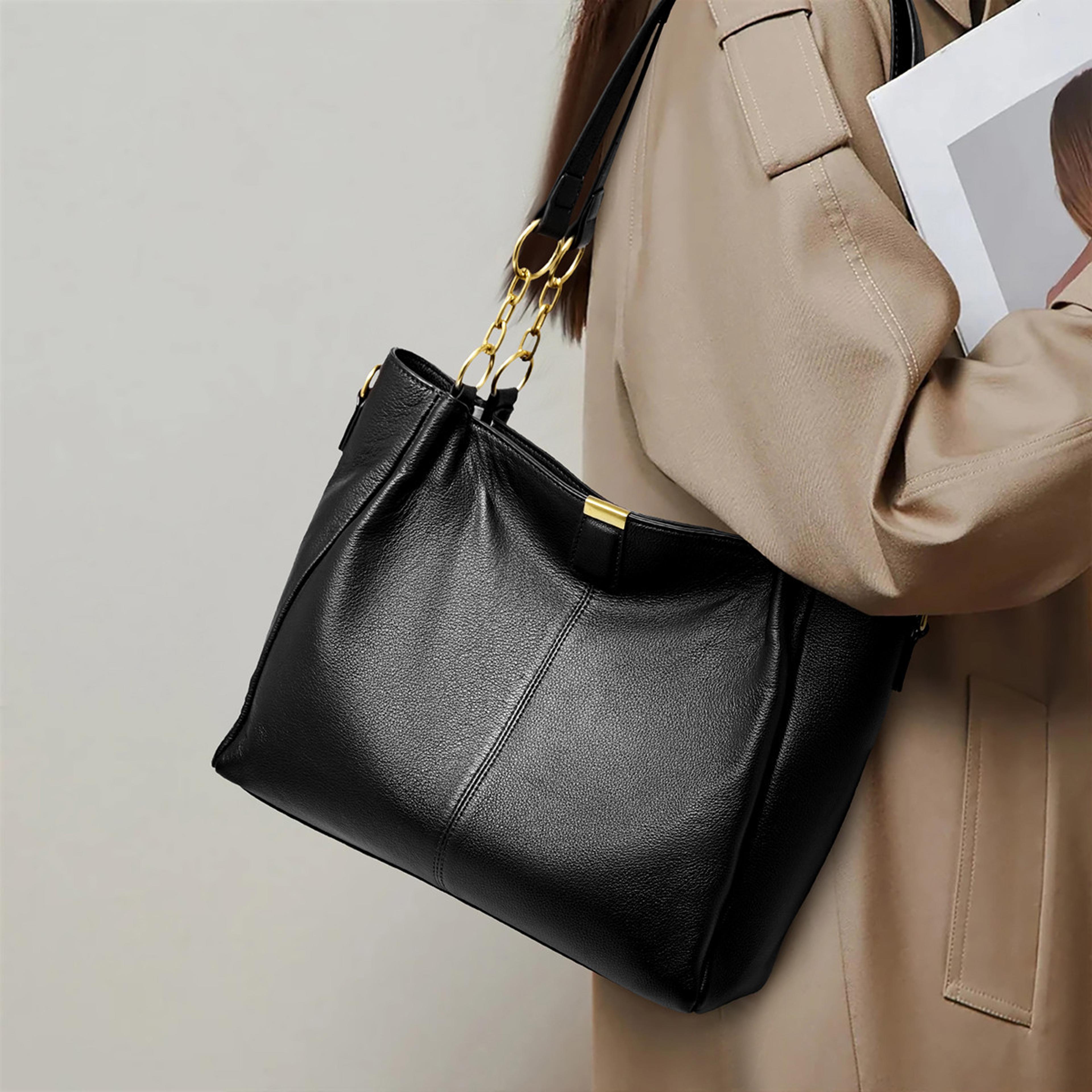 genuine leather hobo bag for women minimalist crossbody & shoulder office handbag