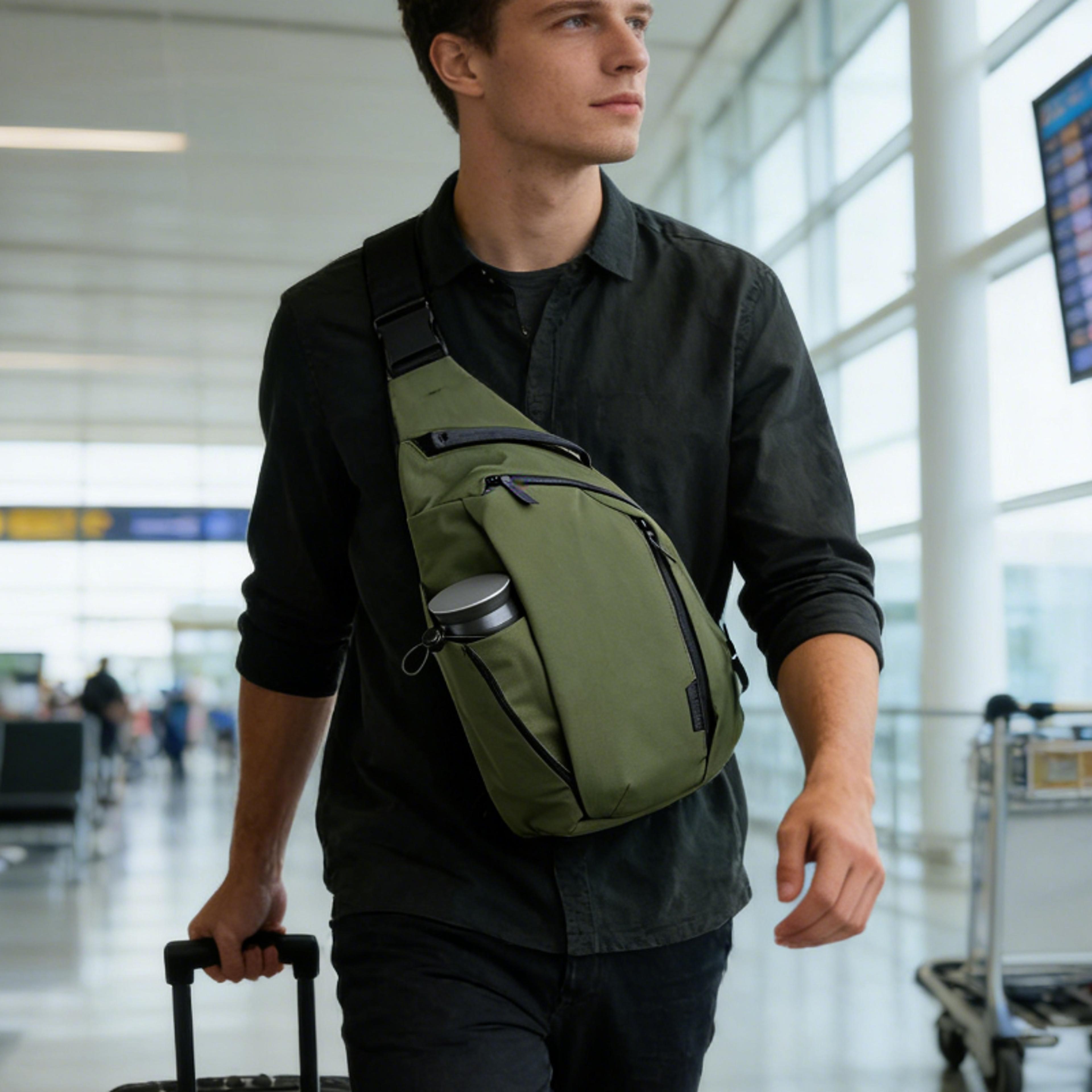 urbantrail men sling bag with water bottle pocket for tablet