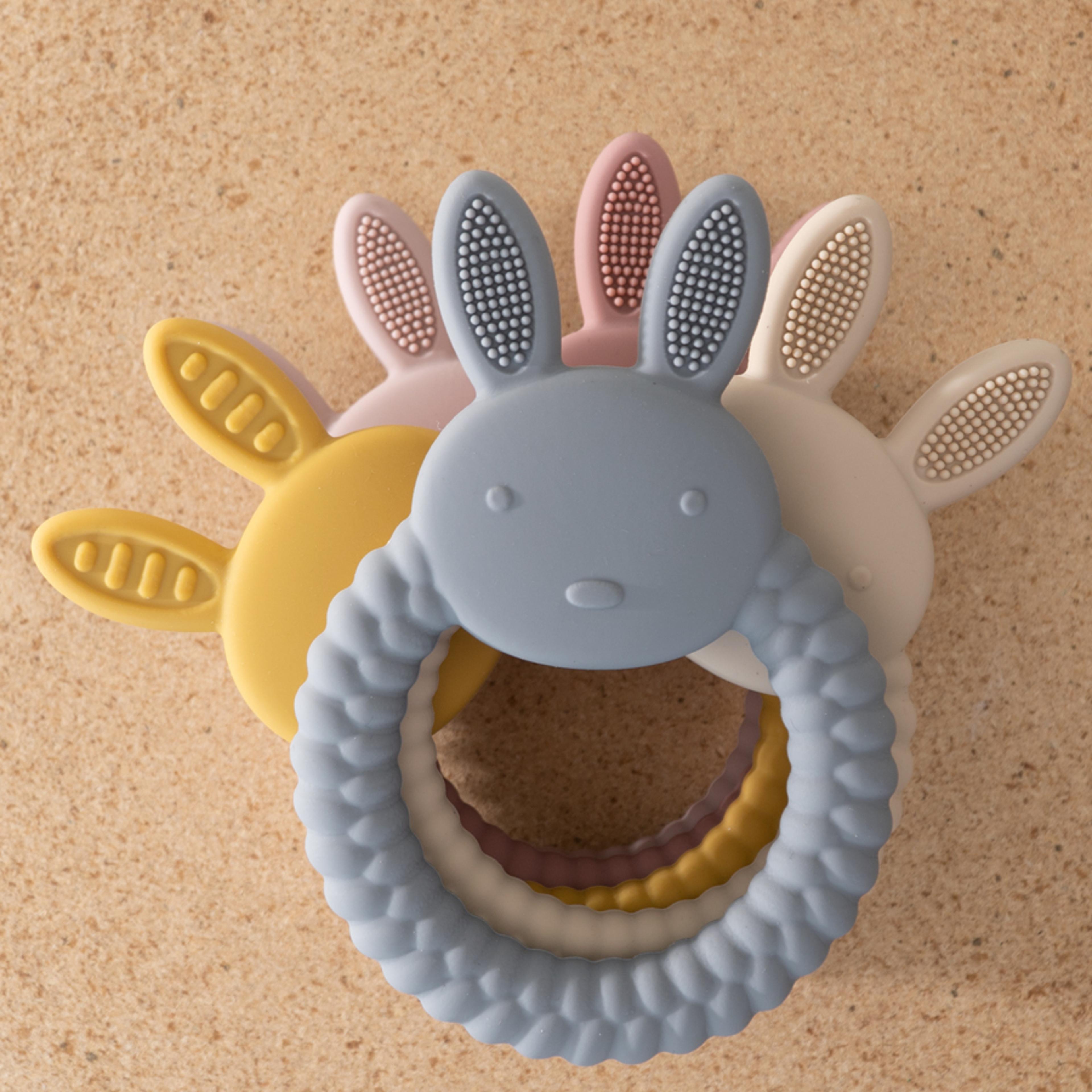 baby silicone rabbit teether bpa free newborn teething toy