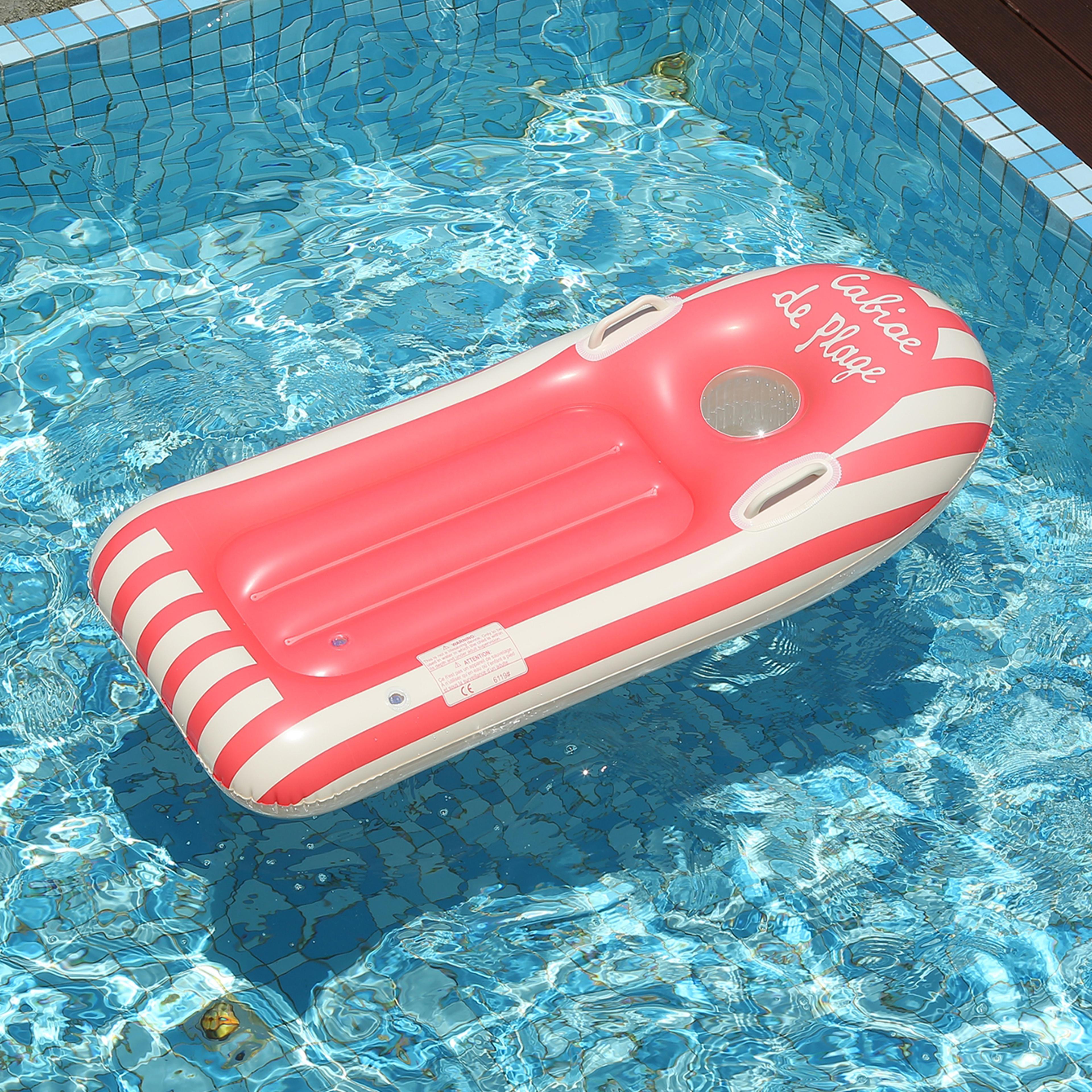 portable inflatable bodyboard with safety handles foldable portable surf board for kids & adult