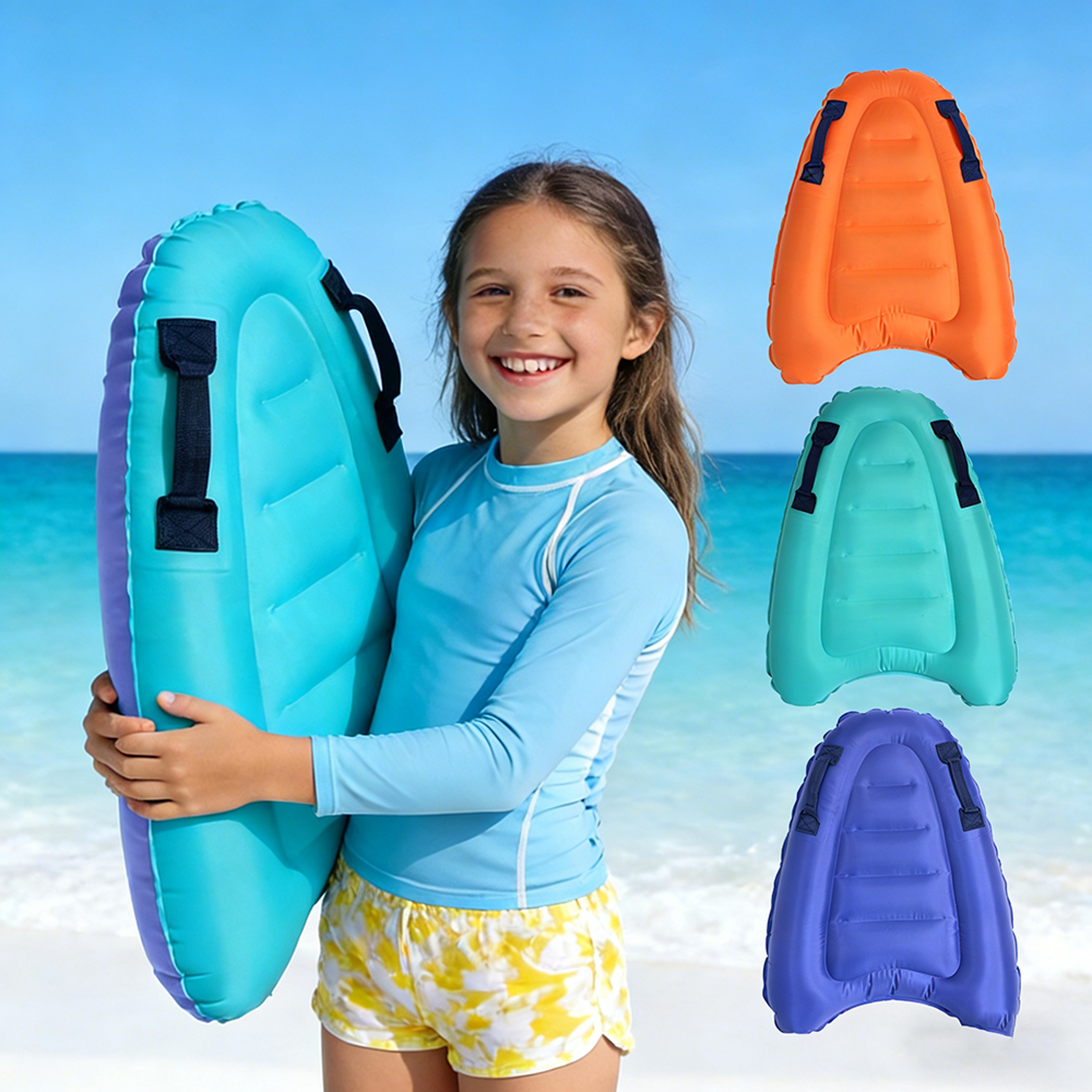 kids inflatable surfboard with handle portable children bodyboard pool float board