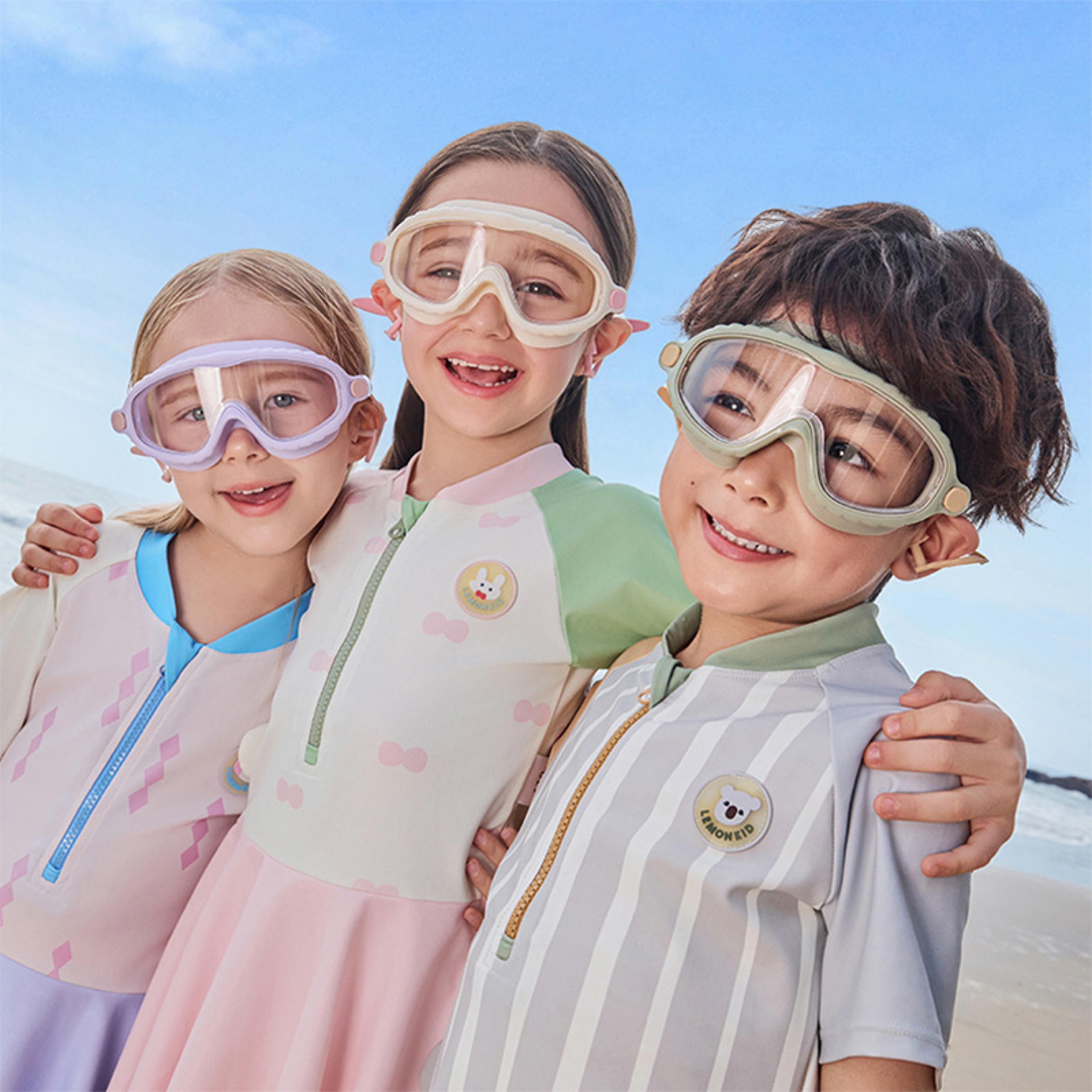 kids swimming goggles anti fog uv protection wide view swim goggles with earplugs