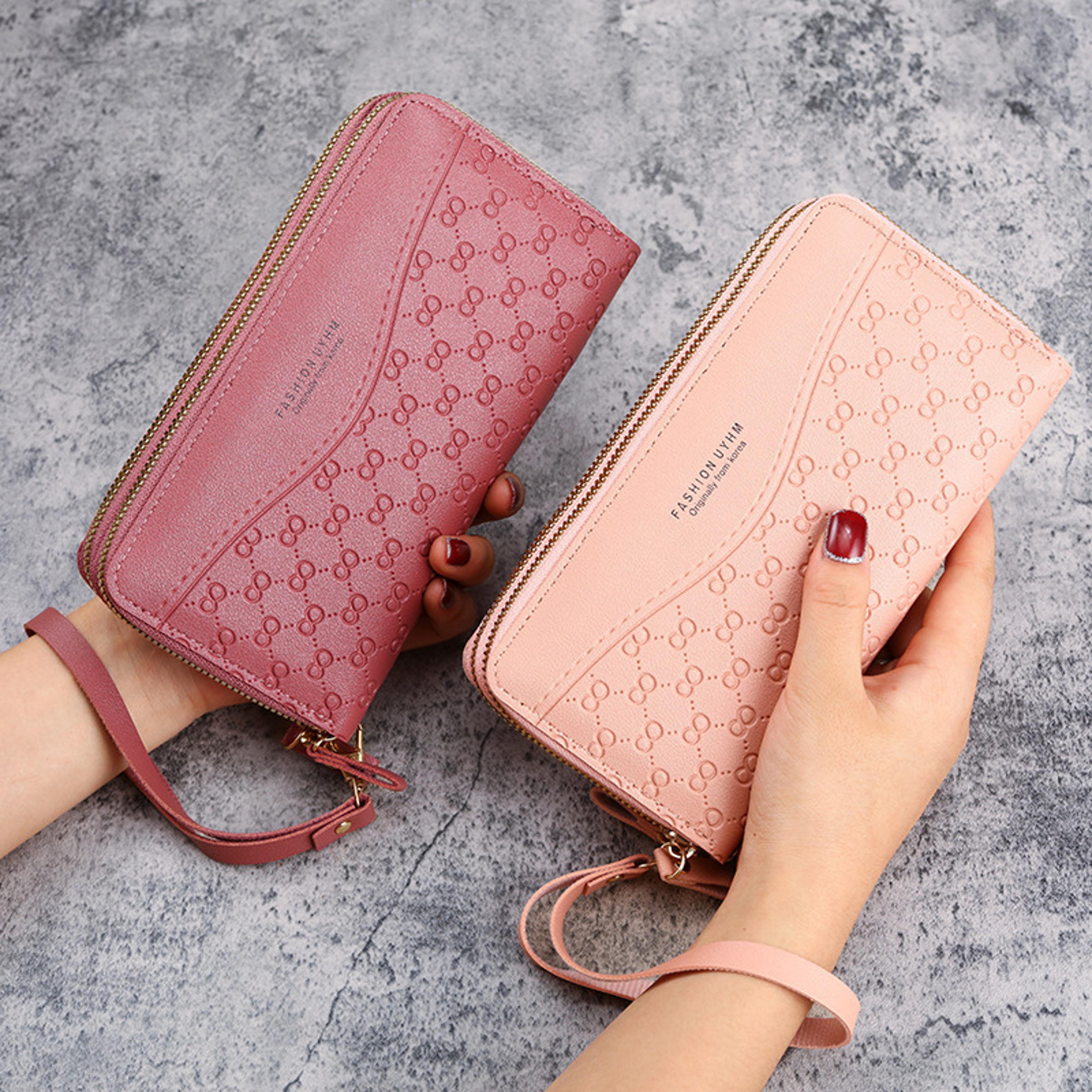 luxury womens long wallet with zipper large capacity card holder ladies purse