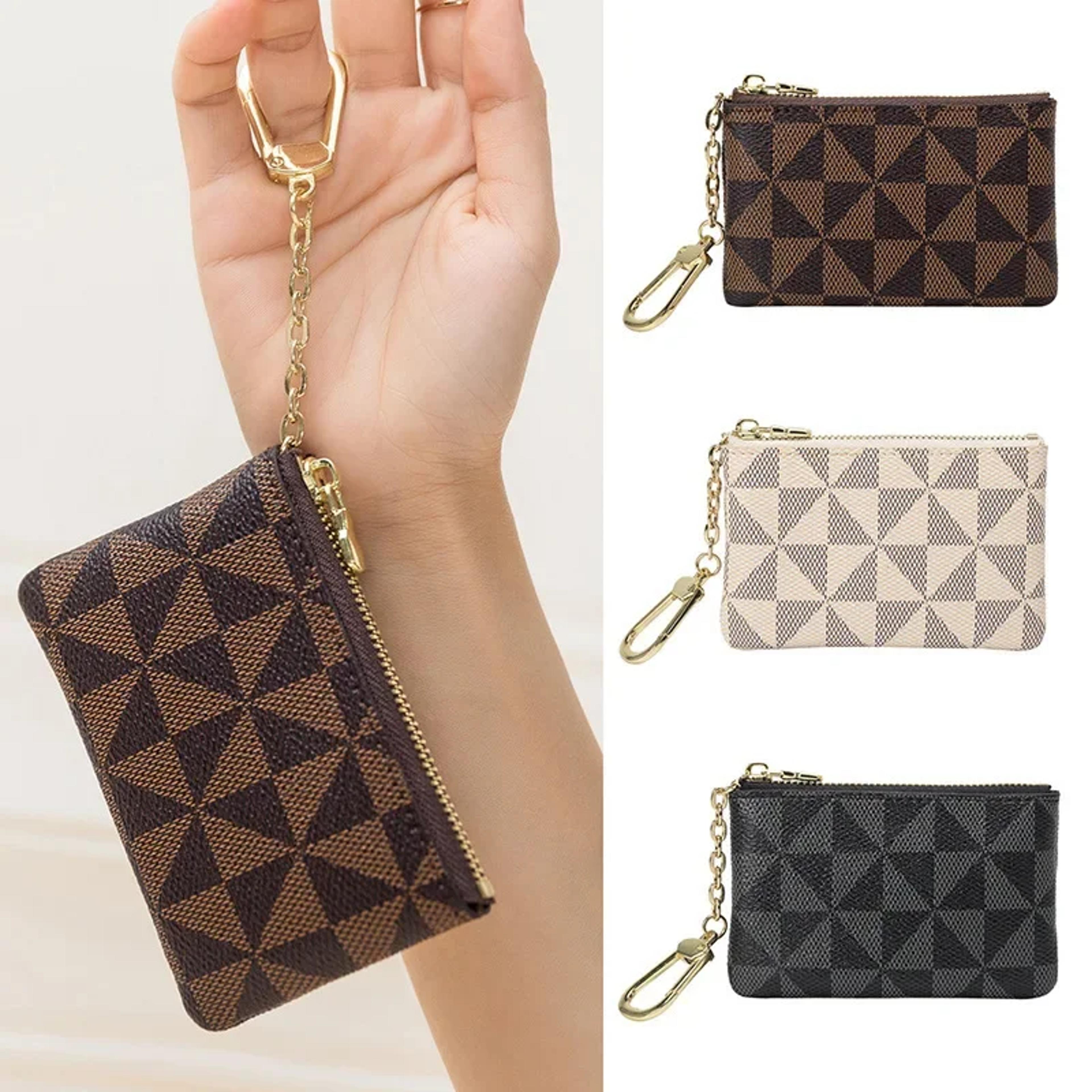 mini luxury coin purse with chain zipper small wallet for women portable key and coin storage bag